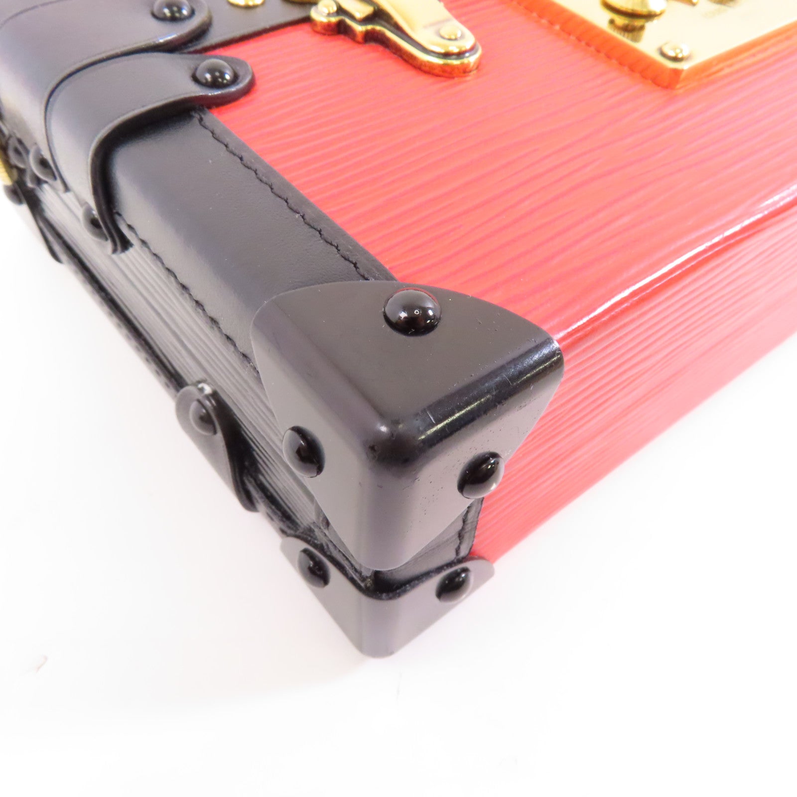 LOUIS VUITTON 【激減優惠】Epi Petite Malle金扣肩背袋紅色/黑色