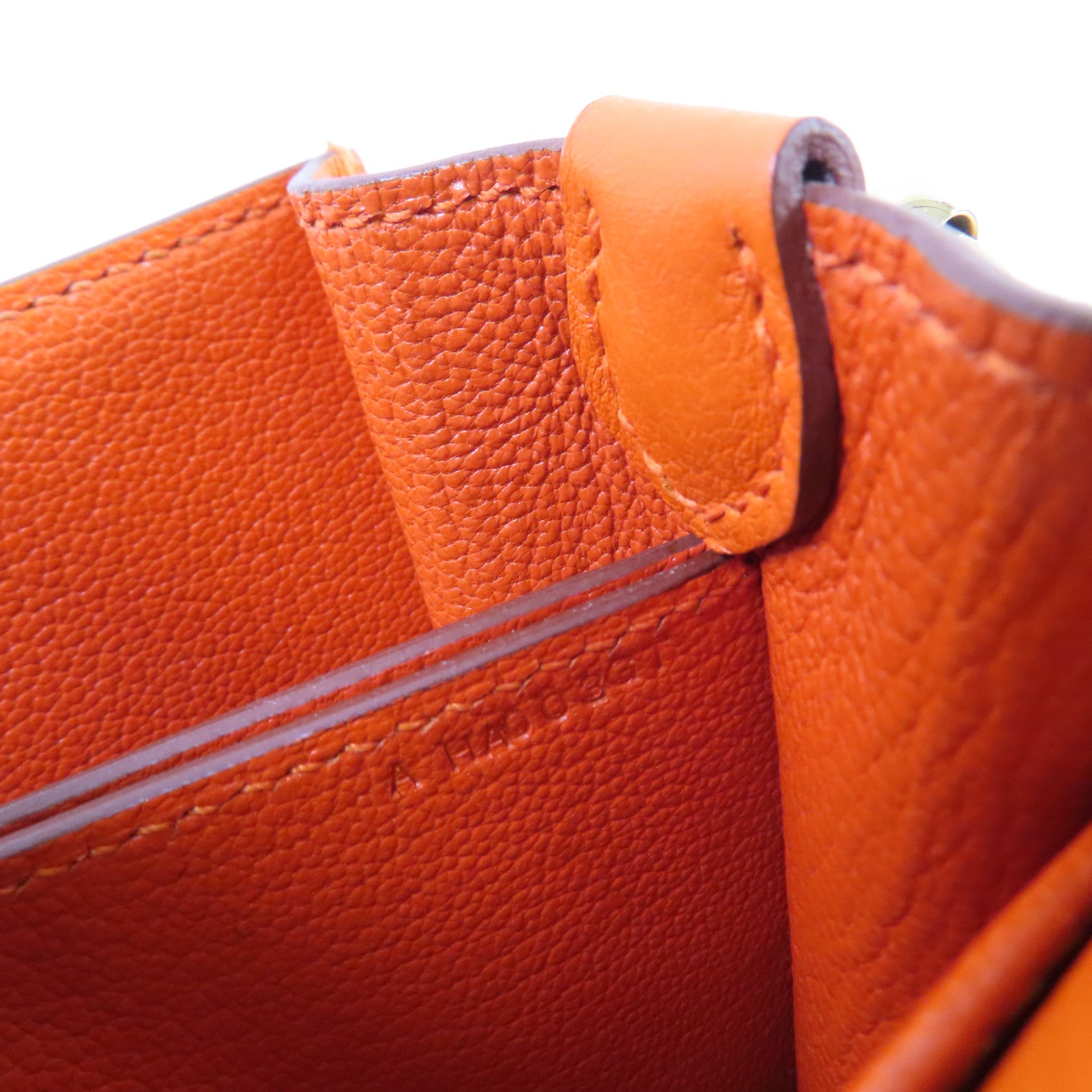 HERMES Evercolor皮革Roulis Mini Shoulder Bag金扣肩背袋9J Feu fire orange/火橘色
