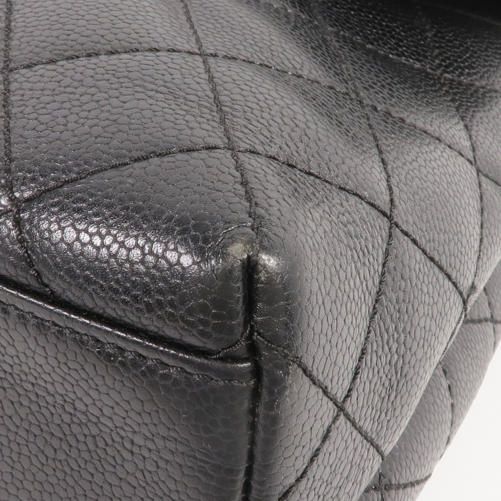 CHANEL 牛皮皮革Vintage Handbag銀扣手挽袋