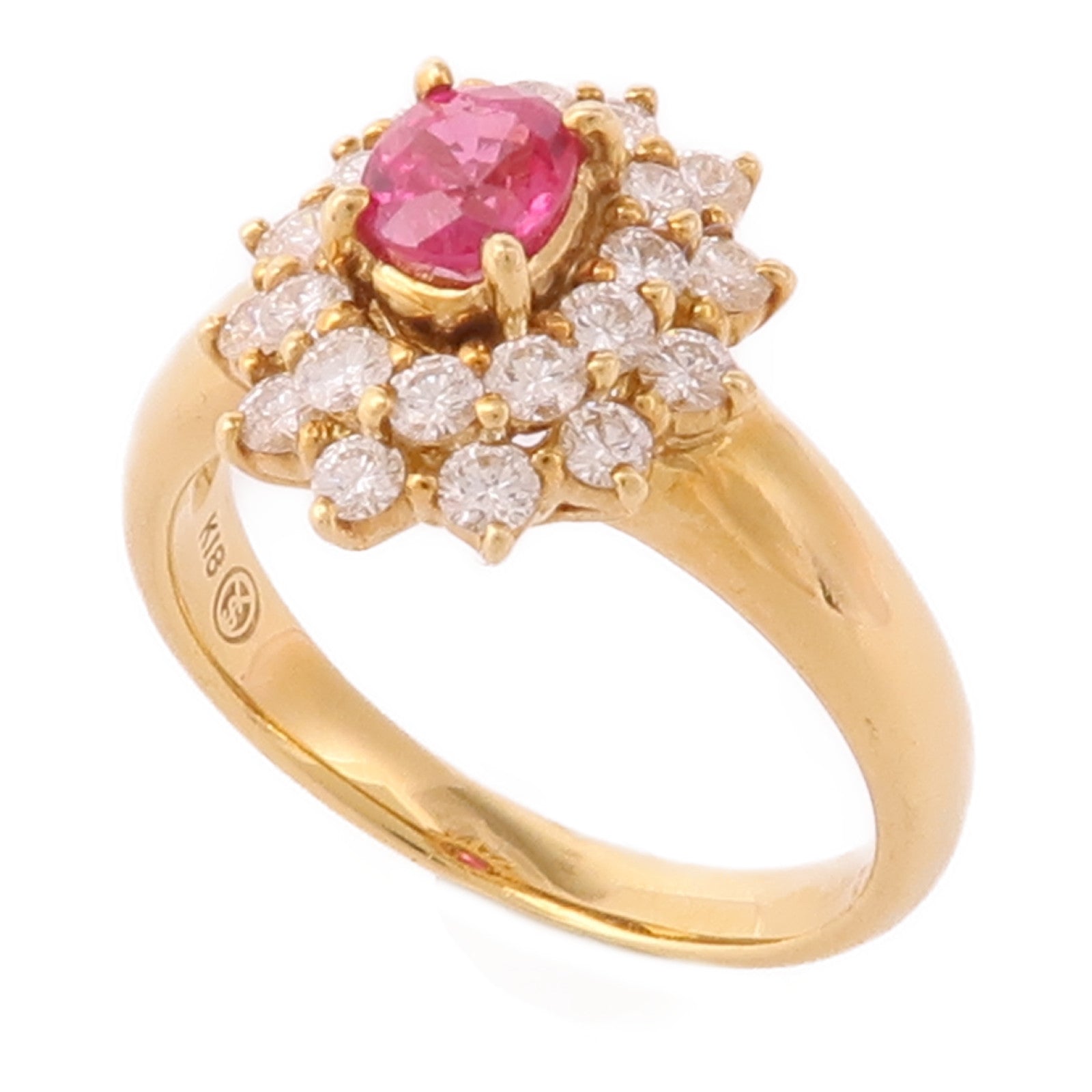 JEWELRY 18K黃金Ruby/Diamond Ring紅寶石/鑽石戒指