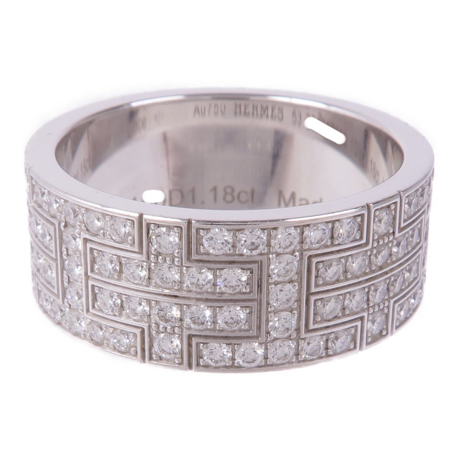 HERMES 18K白金Killim Pave Diamond Ring鑽石戒指Hermes#53/US#6.5