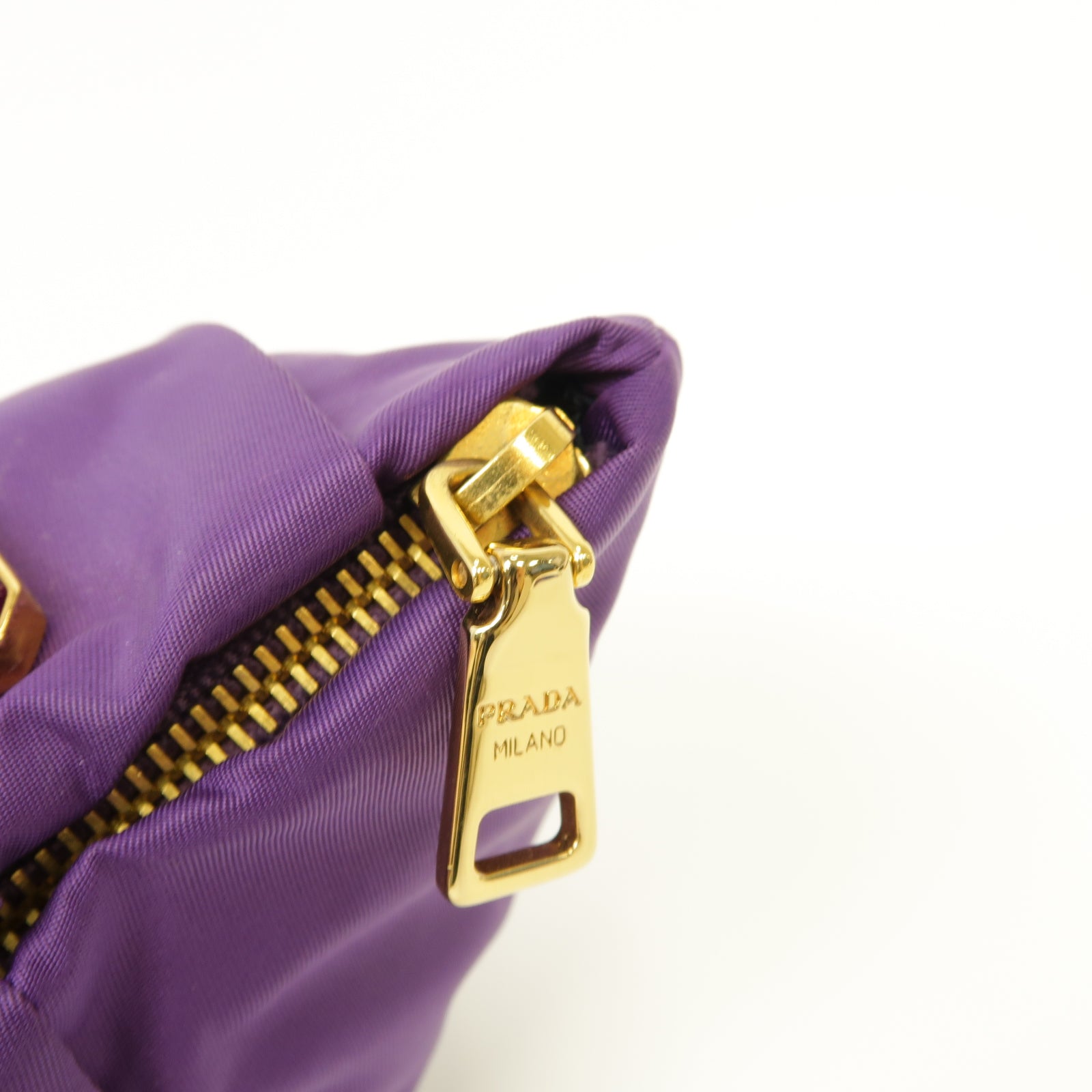 PRADA 尼龍Clutch Bag金扣手拿包紫色