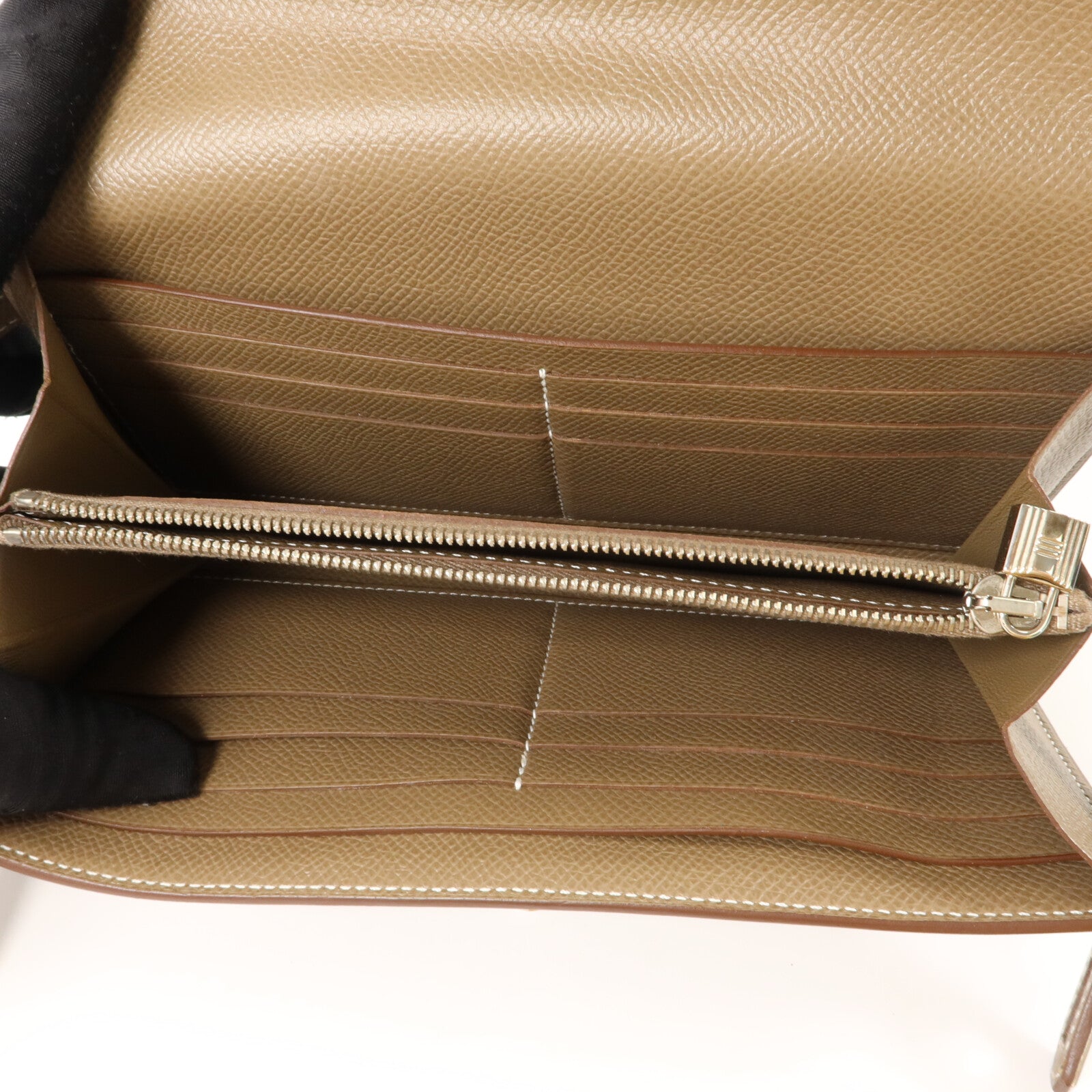 HERMES Epsom皮革Kelly Wallet長錢包Etoupe