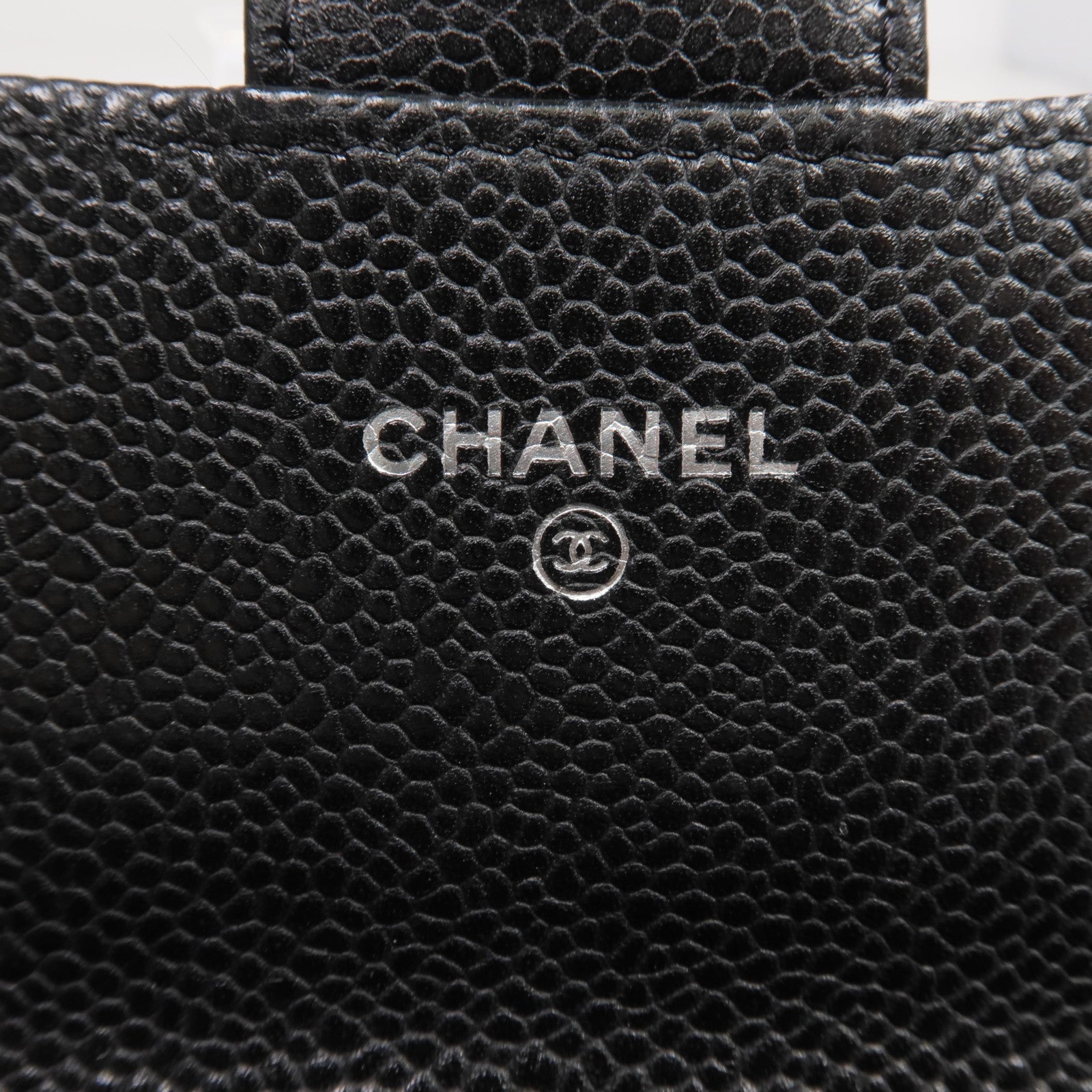 CHANEL 【激減優惠】牛皮皮革Fold Wallet銀扣長錢包
