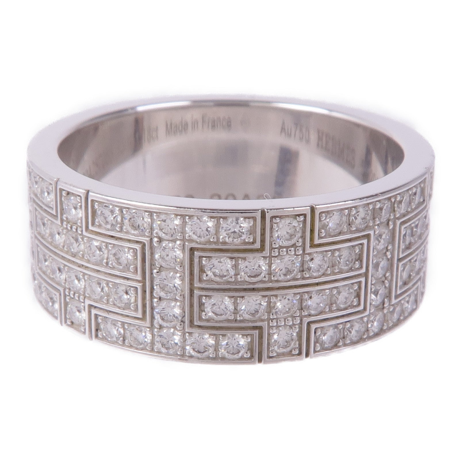HERMES 18K白金Killim Pave Diamond Ring鑽石戒指Hermes#53/US#6.5
