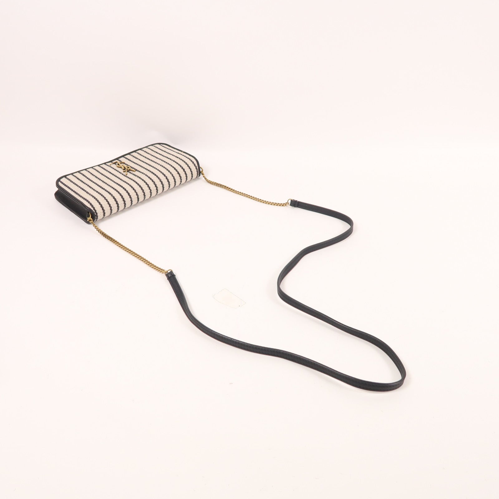 YVES SAINT LAURENT 帆布Chain Shoulder金扣肩背袋