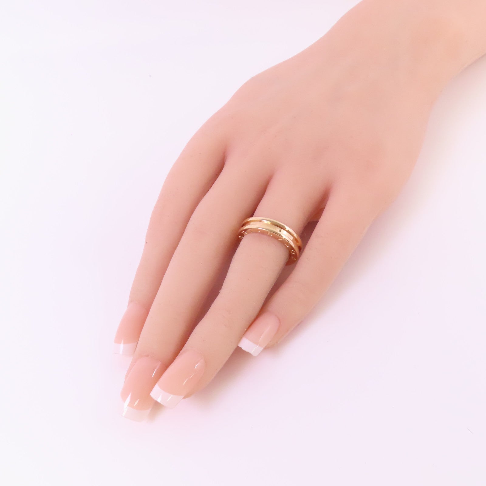 BVLGARI 18K玫瑰金B-zero1-1band Ring戒指#51/US#5.5