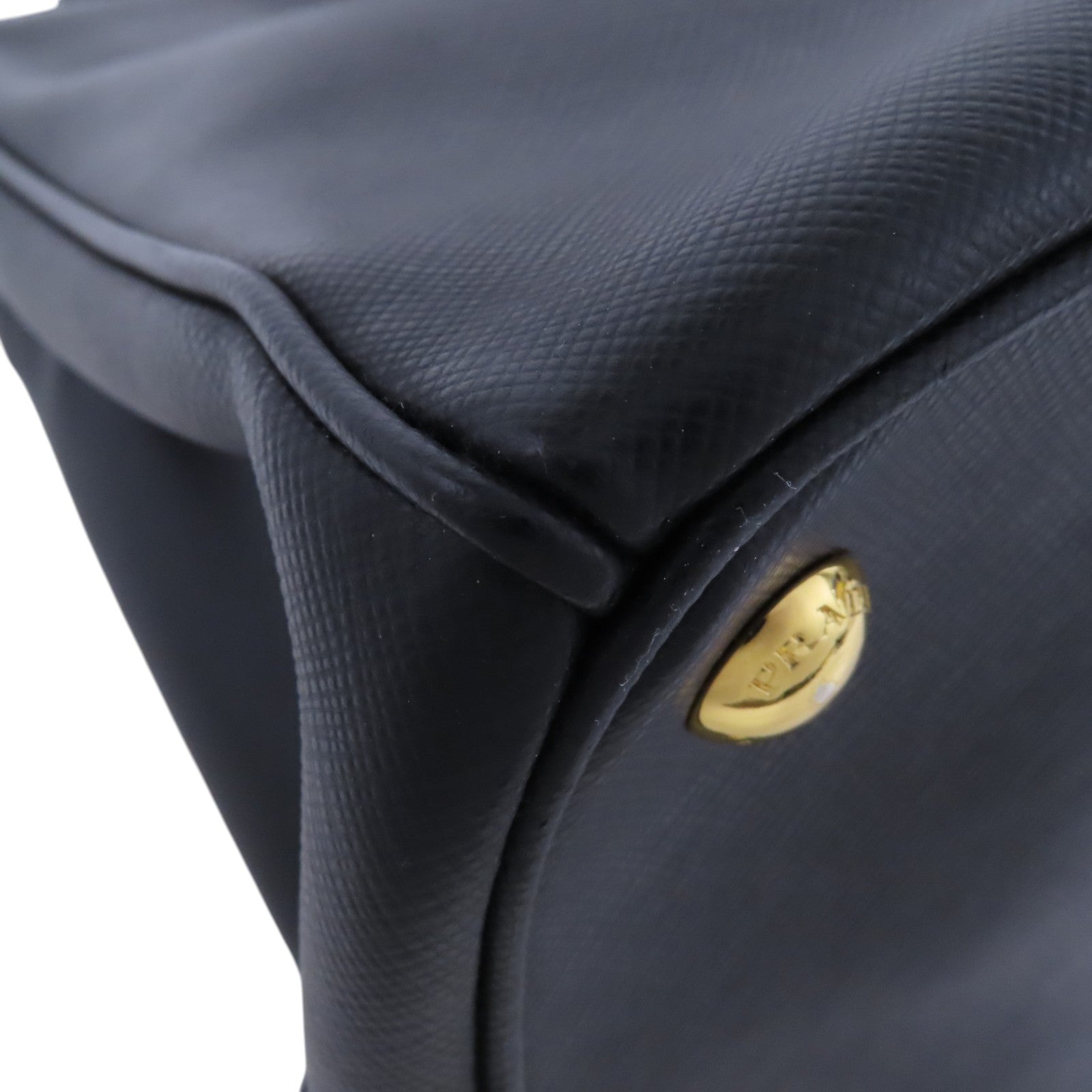 PRADA Saffiano皮革2Way Shoulder金扣手挽肩背兩用袋