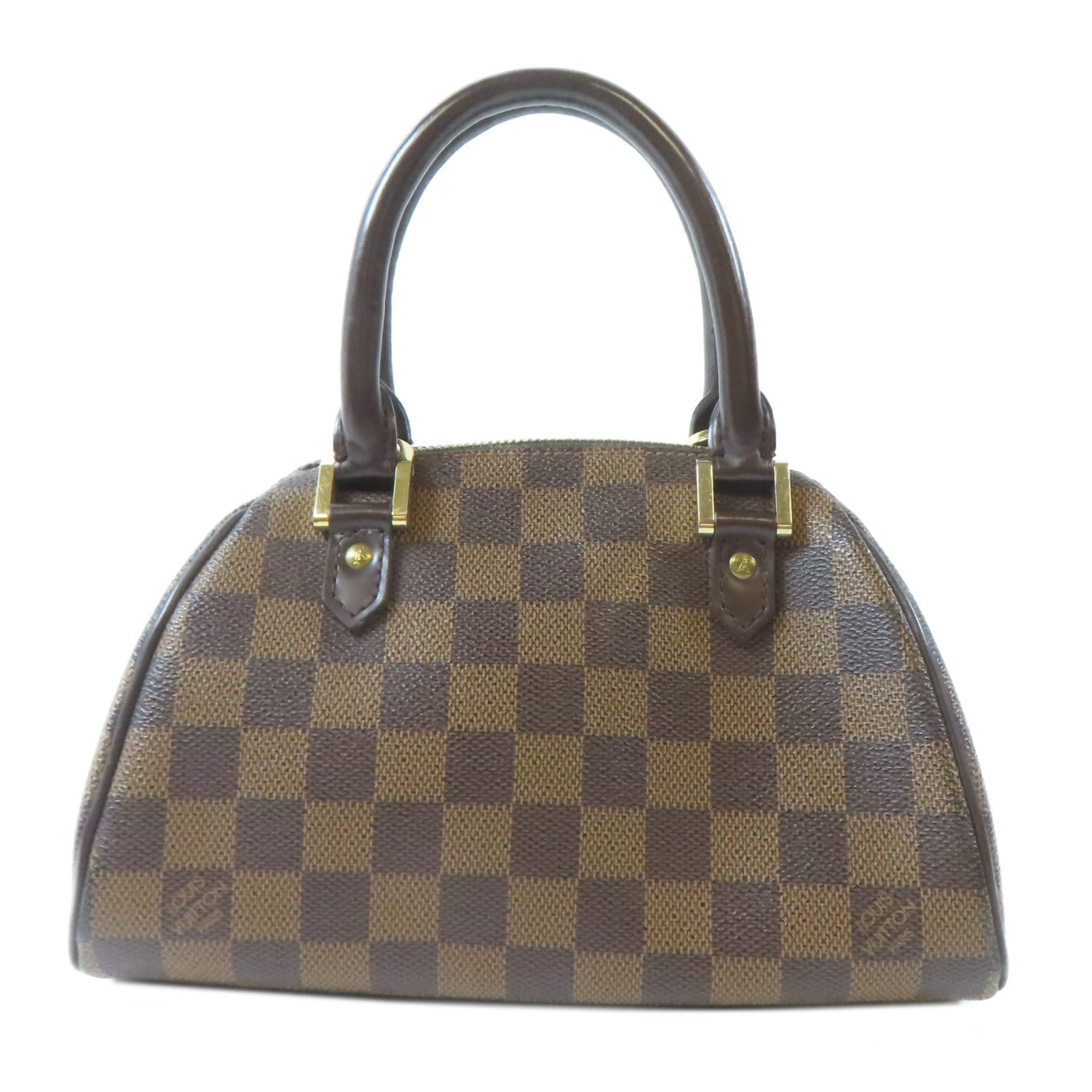 LOUIS VUITTON Damier Ribera Mini金扣手挽袋啡色