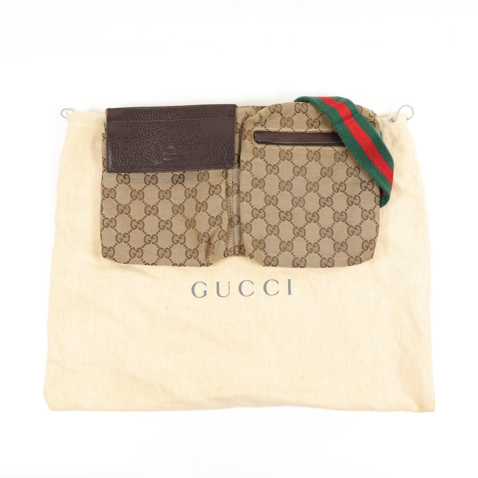 GUCCI 帆布Waits Bag銀扣腰包