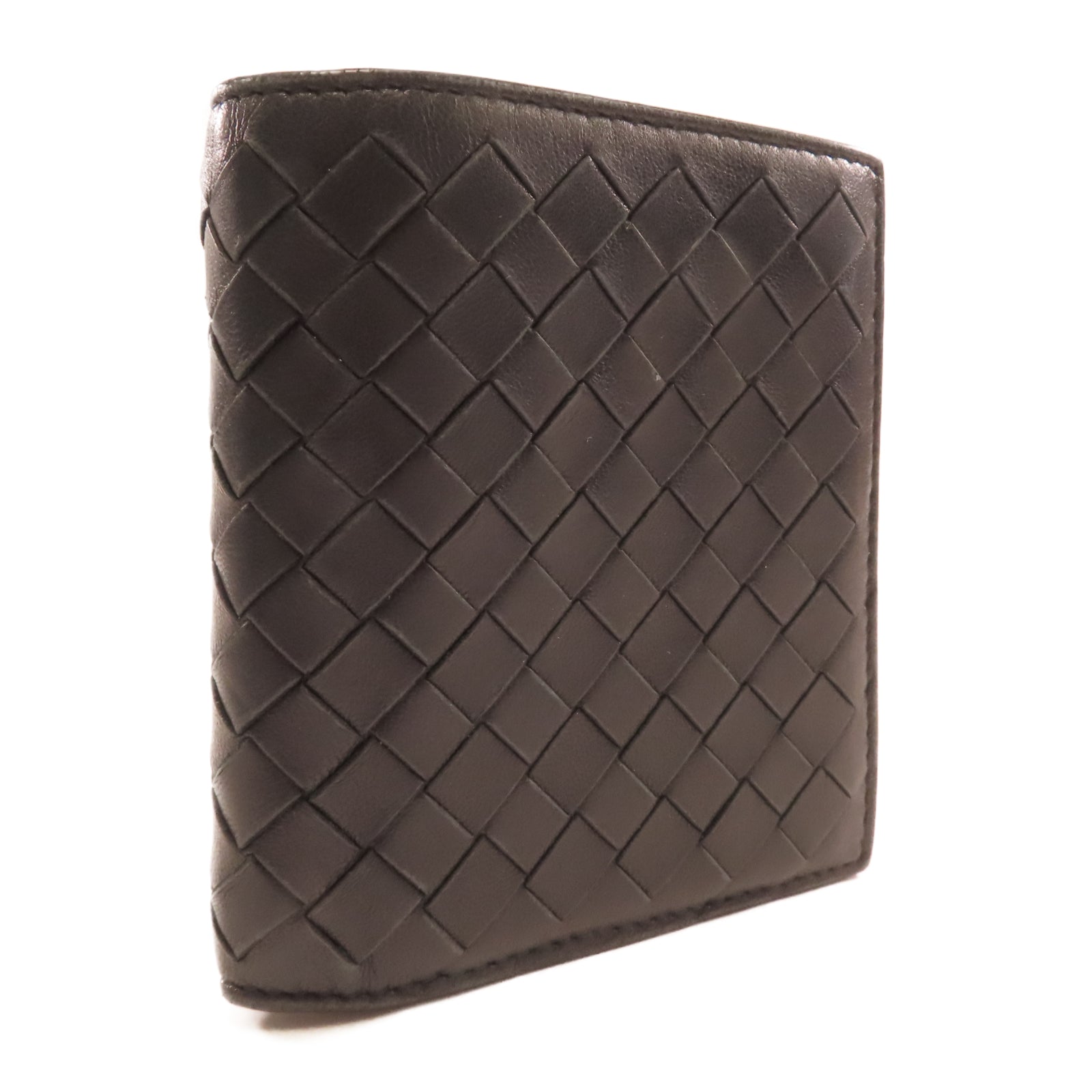 BOTTEGA VENETA 羊皮皮革Wallet金扣錢包黑色
