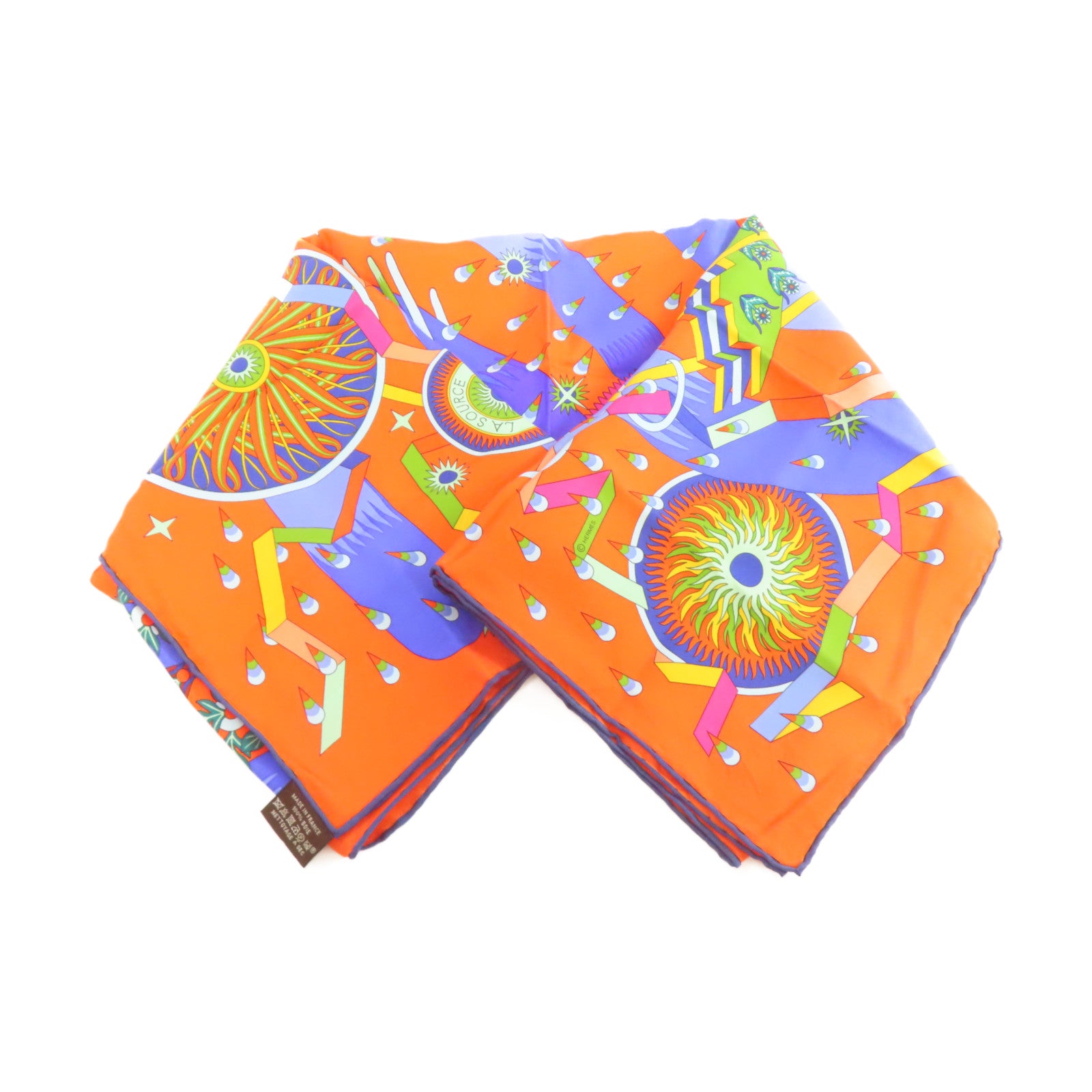 HERMES 【激減優惠】絲質Scarf 90x90絲巾橙色/藍色/彩色