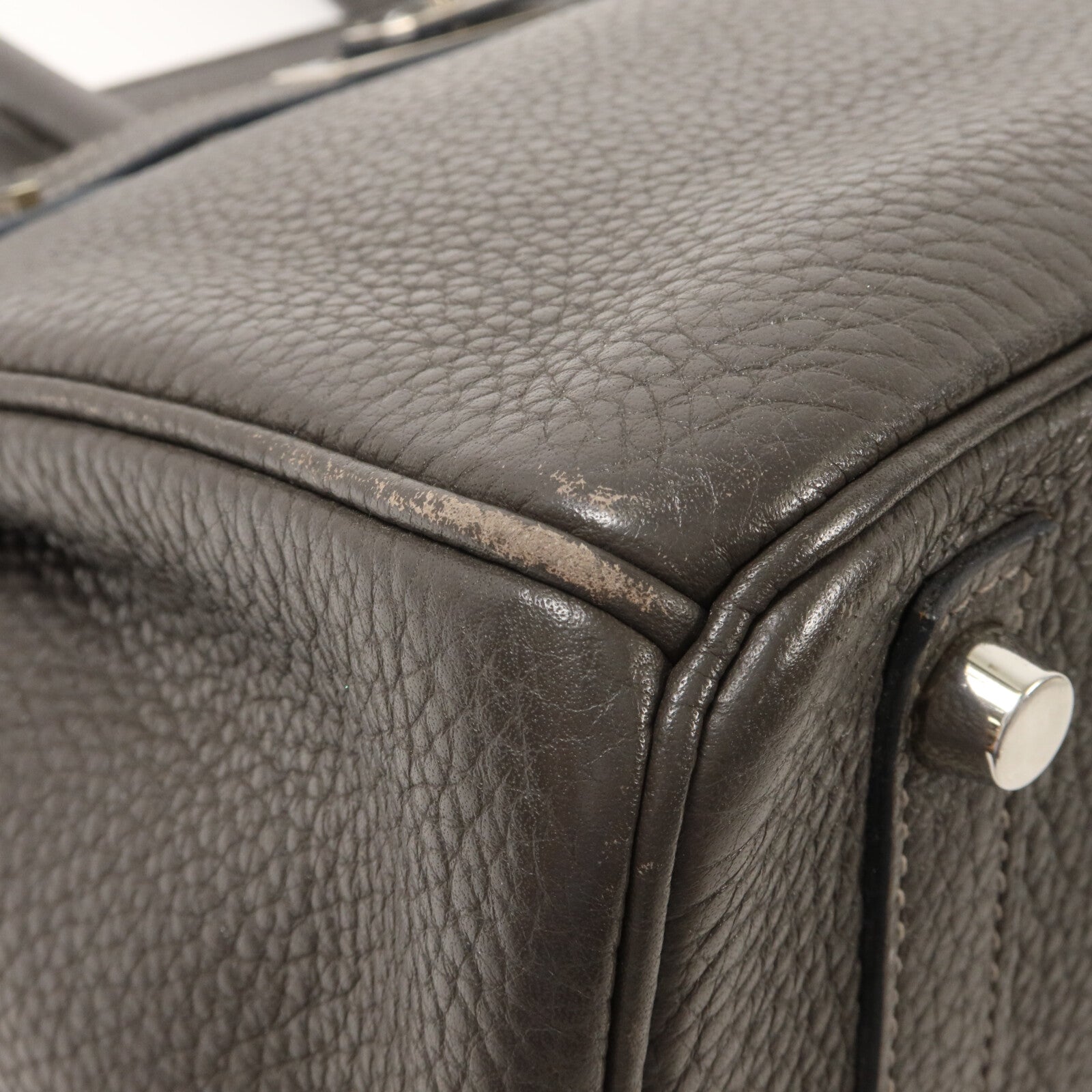 HERMES Clemence皮革Birkin 30手挽袋Graphite