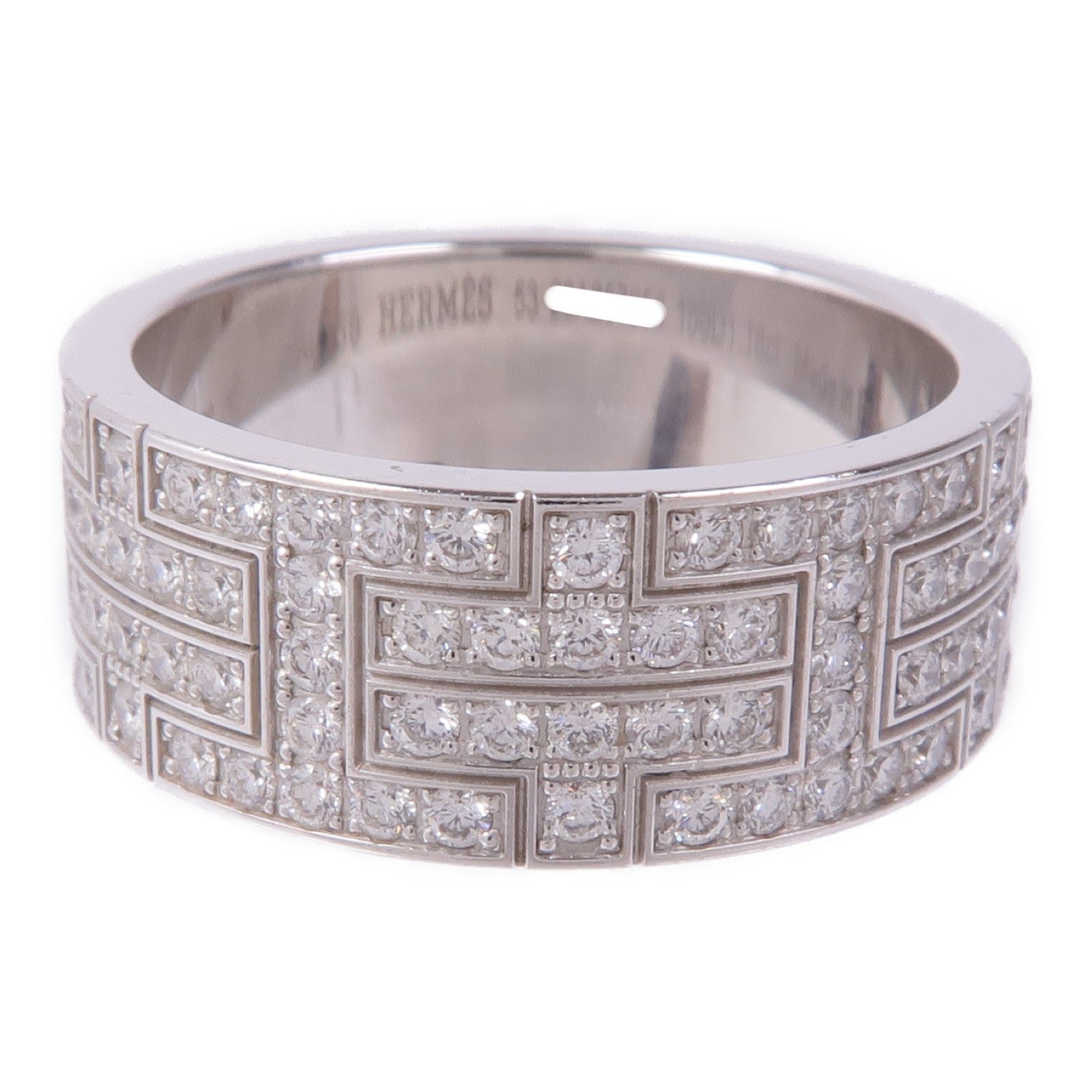 HERMES 18K白金Killim Pave Diamond Ring鑽石戒指Hermes#53/US#6.5