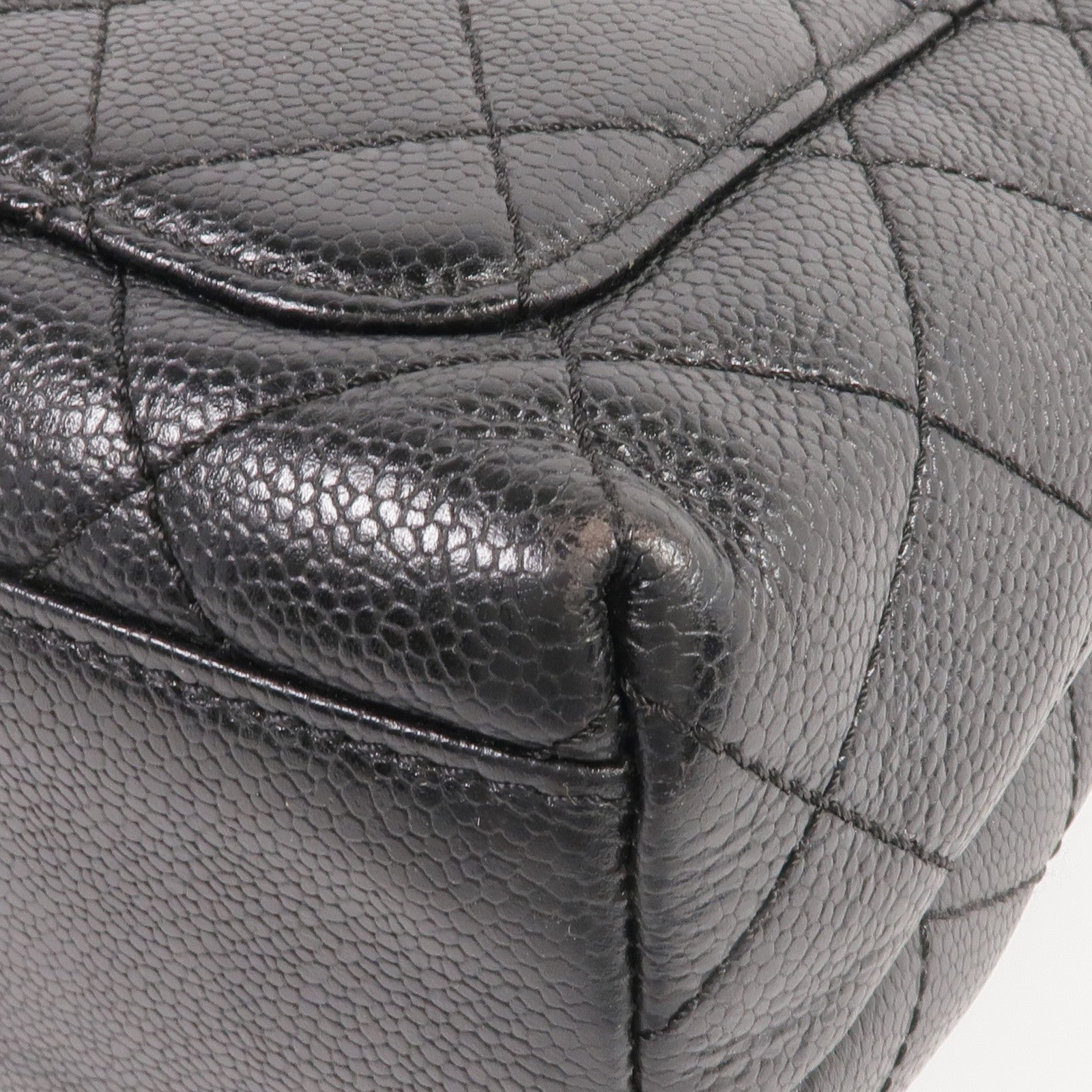 CHANEL 牛皮皮革Vintage Handbag銀扣手挽袋