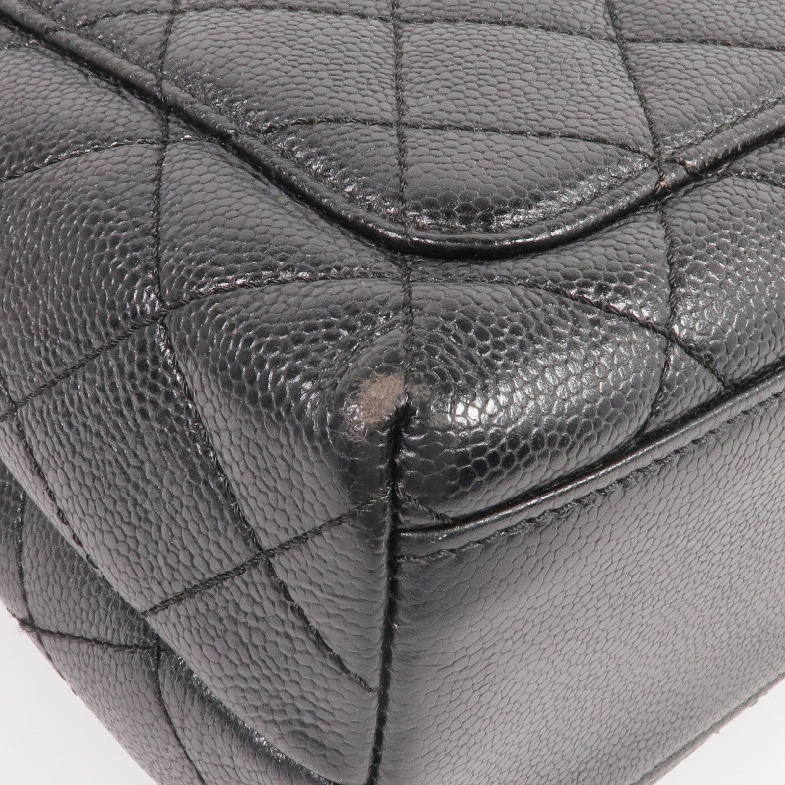 CHANEL 牛皮皮革Vintage Handbag銀扣手挽袋