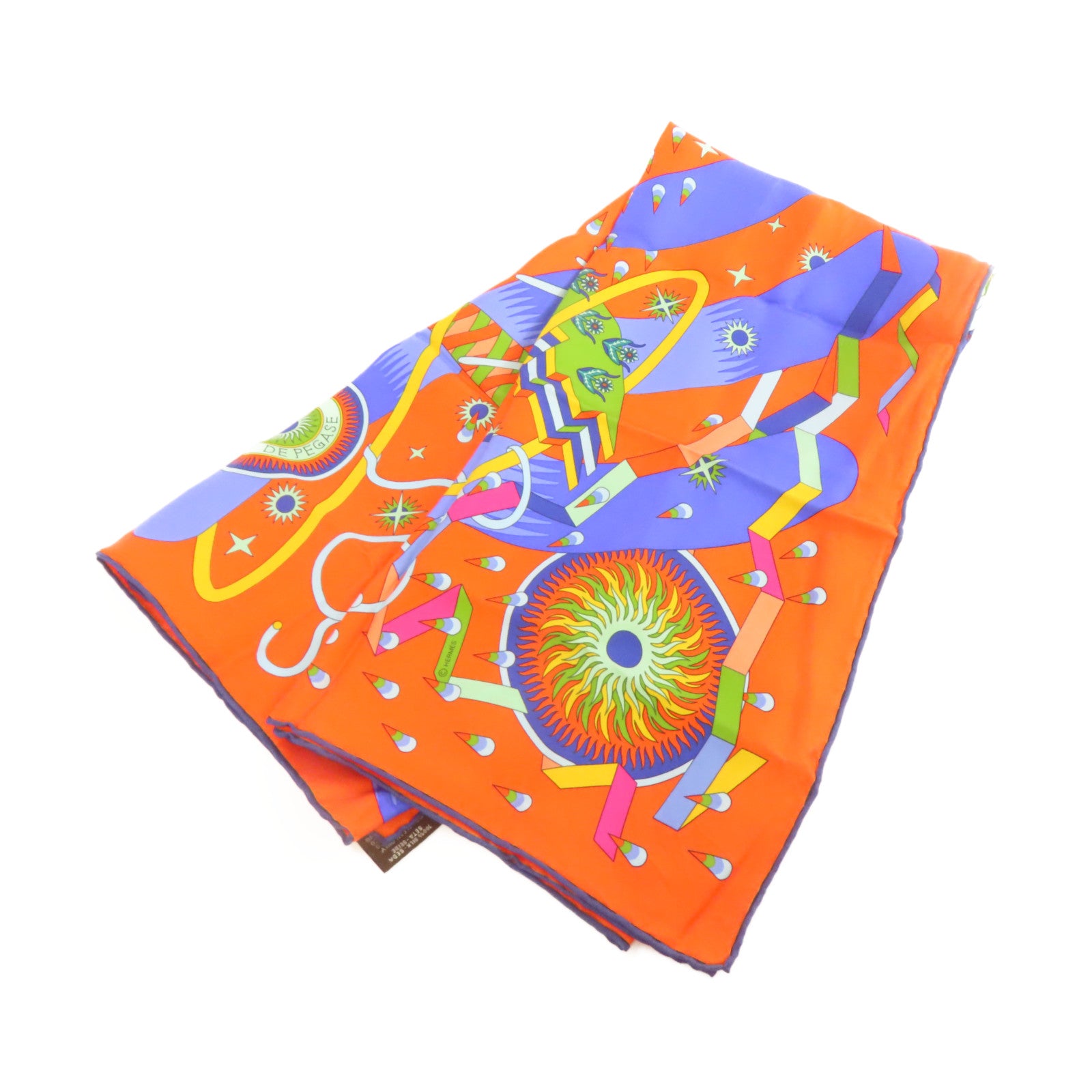HERMES 【激減優惠】絲質Scarf 90x90絲巾橙色/藍色/彩色