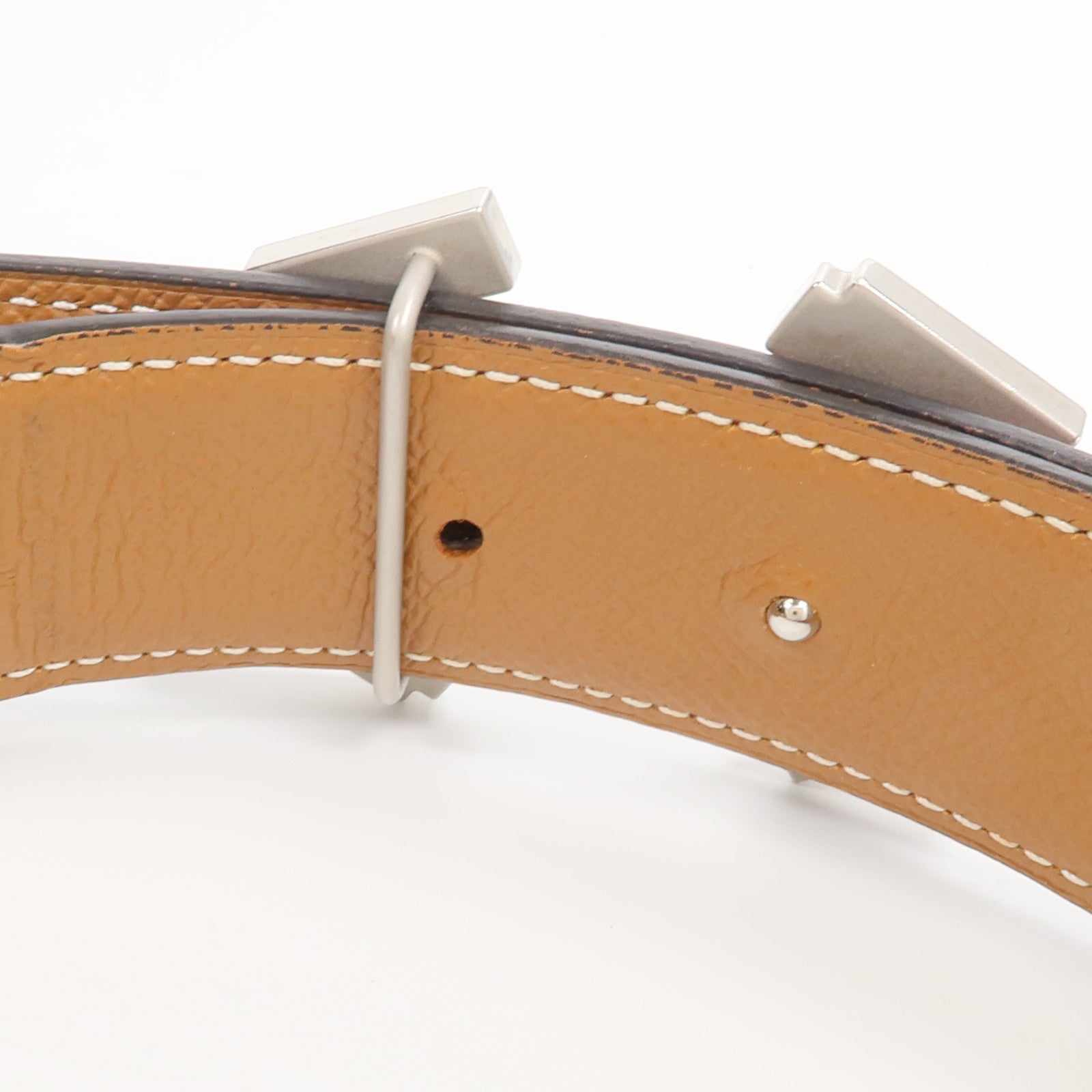 HERMES Epsom皮革Reversible H Belt 85cm皮帶Rouge H/Gold