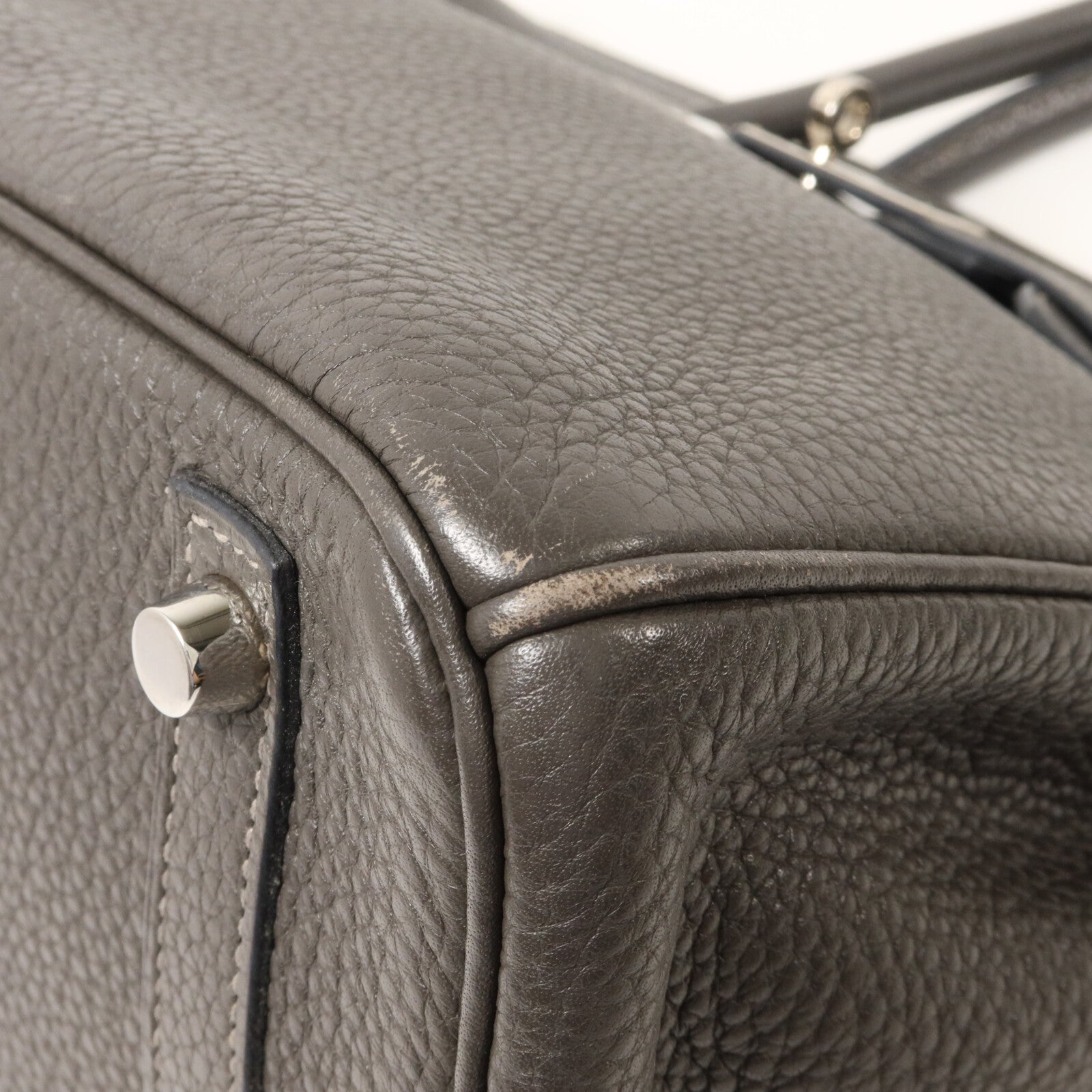 HERMES Clemence皮革Birkin 30手挽袋Graphite