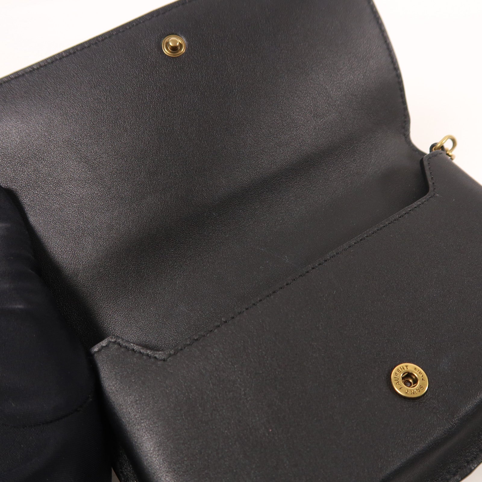 YVES SAINT LAURENT 帆布Chain Shoulder金扣肩背袋