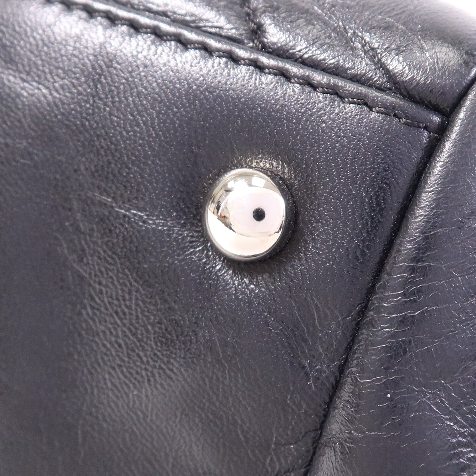 CHANEL 羊皮皮革So Black Flap Hand Bag銀扣手挽袋