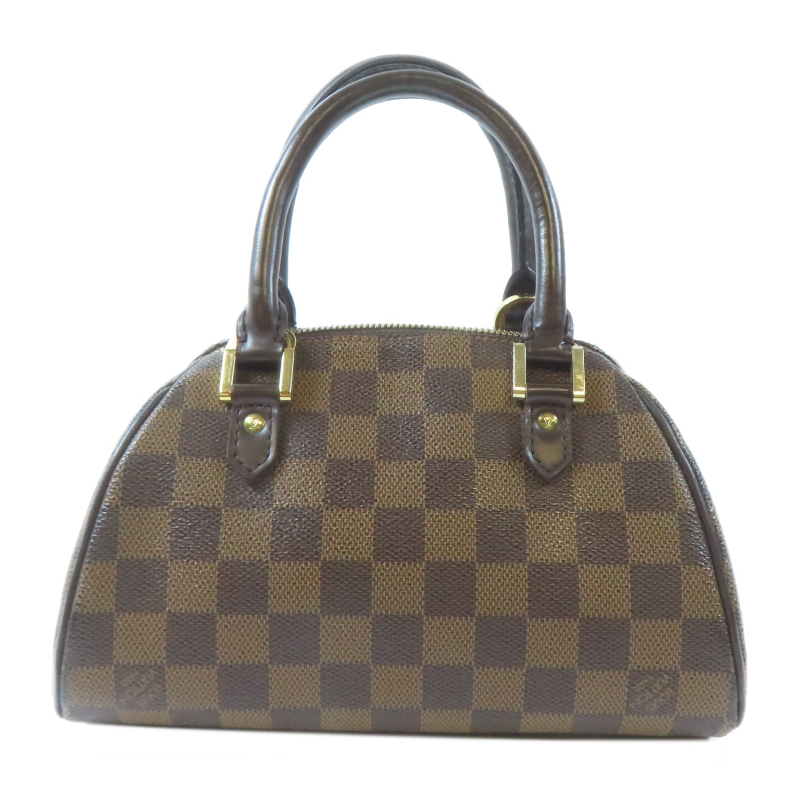 LOUIS VUITTON Damier Ribera Mini金扣手挽袋啡色