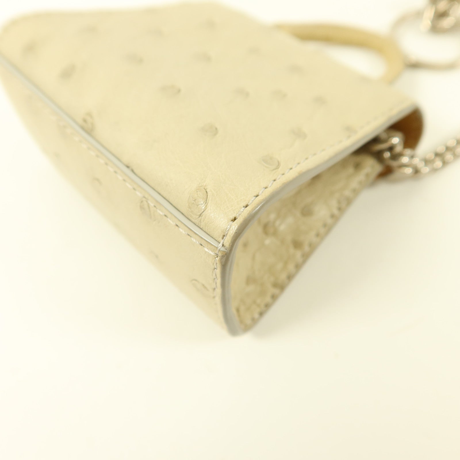 Delvaux 駝鳥皮革Charm銀扣掛飾