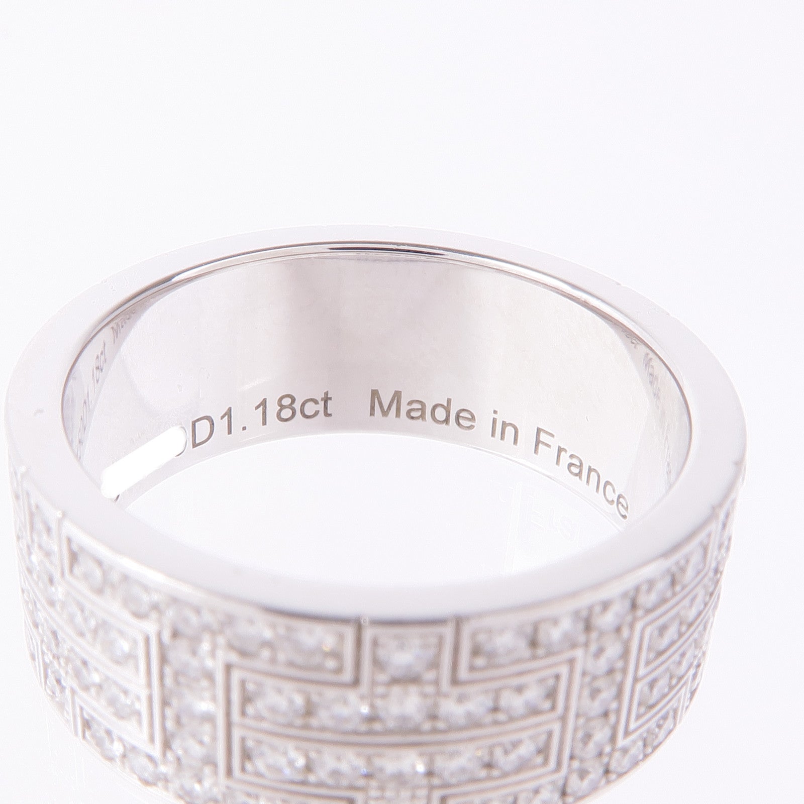 HERMES 18K白金Killim Pave Diamond Ring鑽石戒指Hermes#53/US#6.5