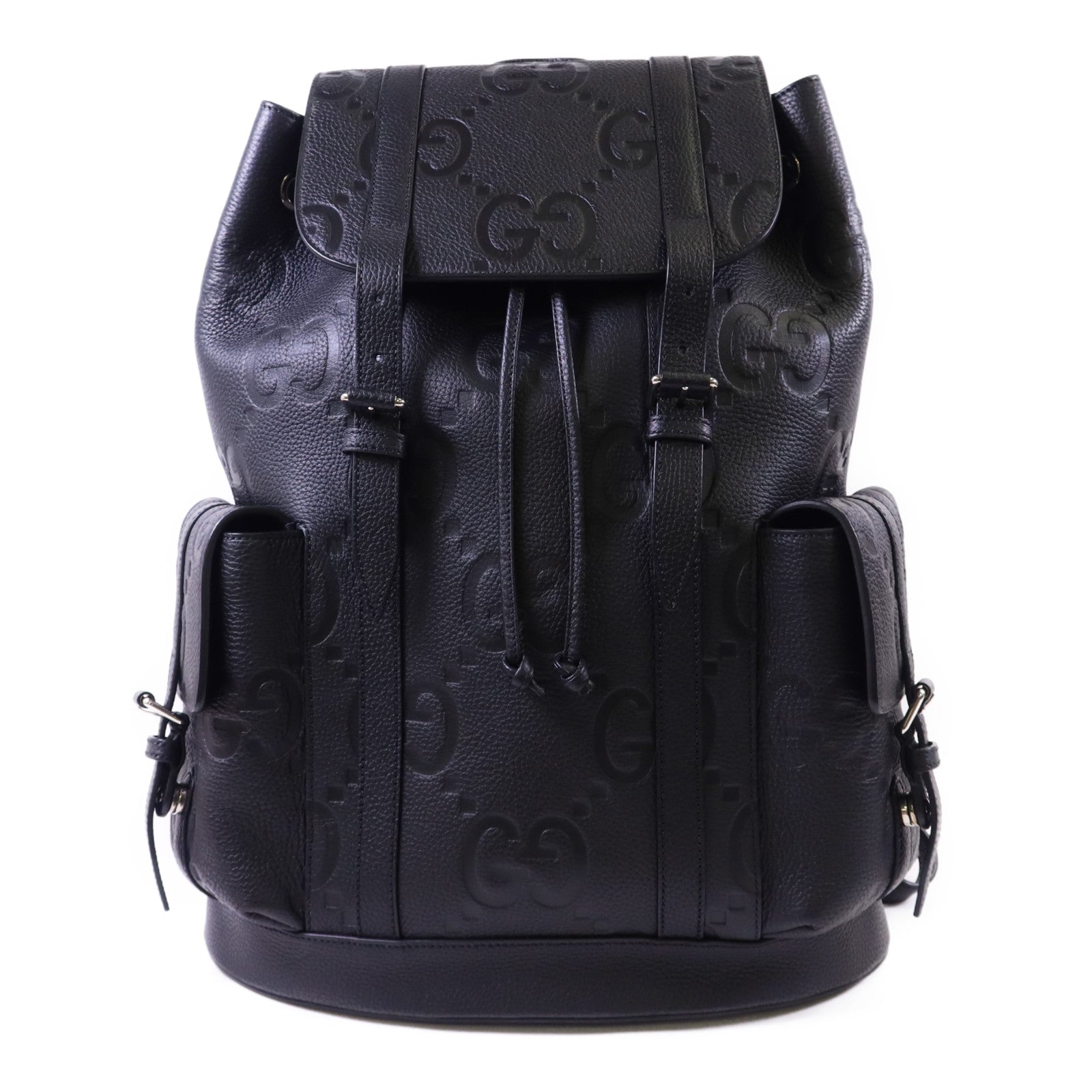 GUCCI 牛皮皮革Jumbo GG Backpack銀扣背包