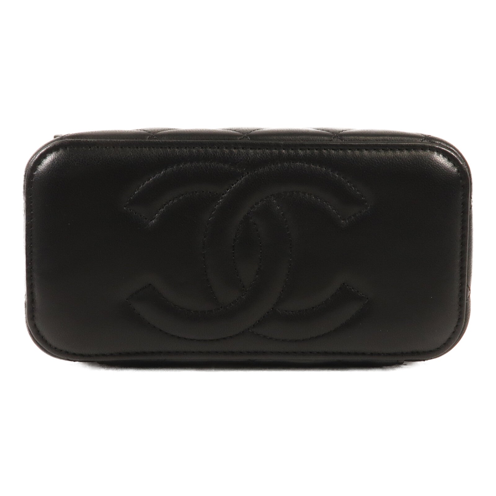 CHANEL 牛皮皮革Vanity Case金扣鏈帶肩背袋