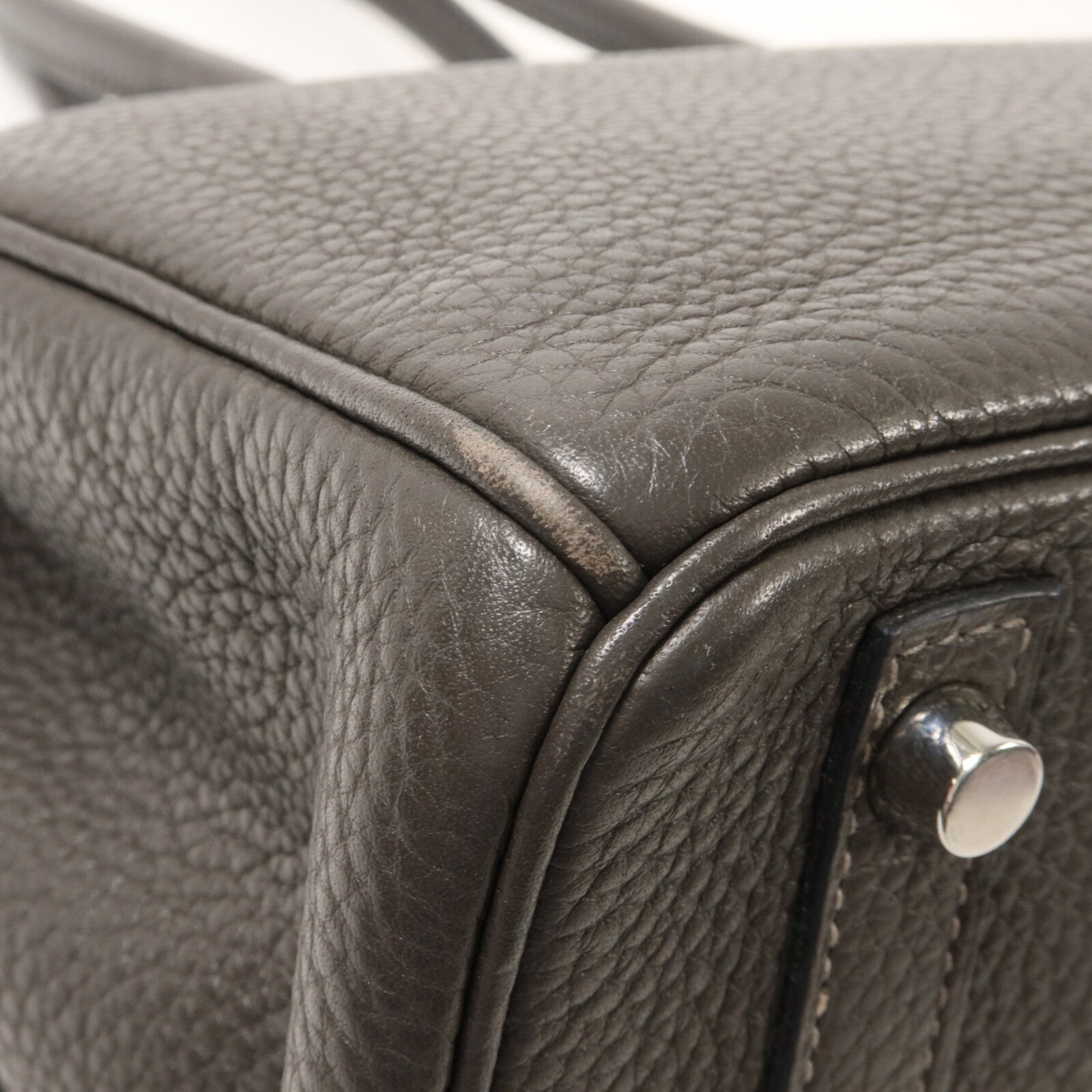 HERMES Clemence皮革Birkin 30手挽袋Graphite