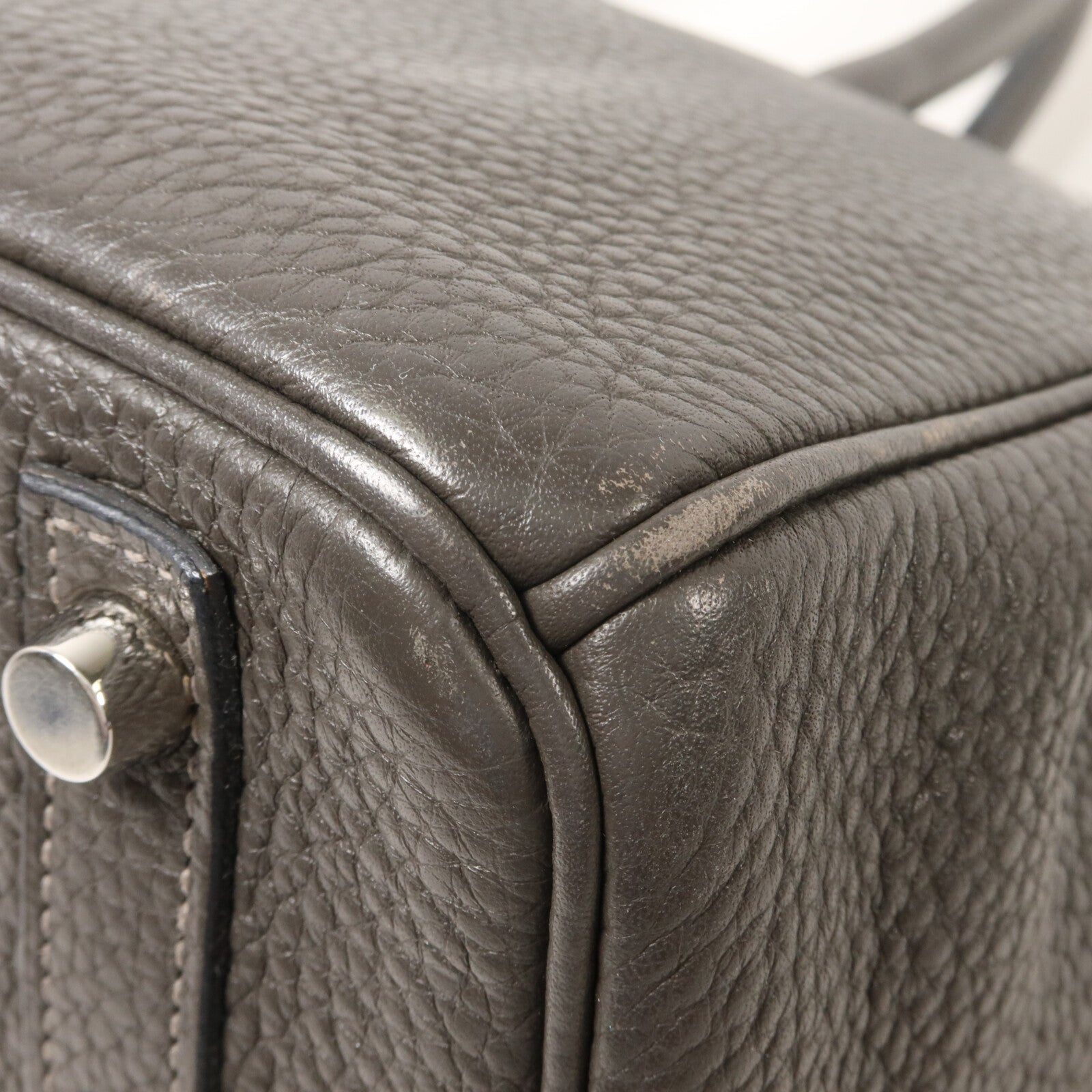 HERMES Clemence皮革Birkin 30手挽袋Graphite