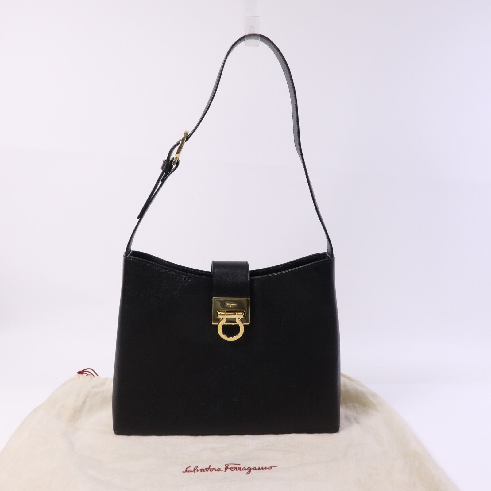 Salvatore Ferragamo 牛皮皮革Gancini金扣肩背袋