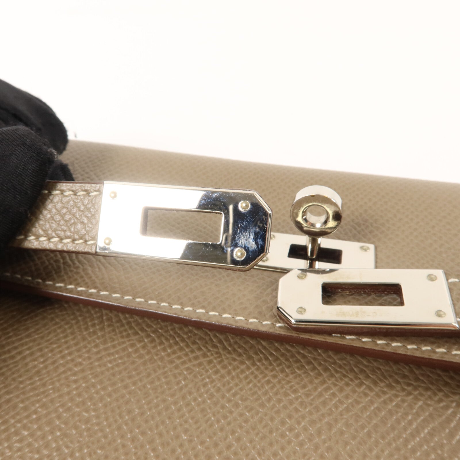 HERMES Epsom皮革Kelly Wallet長錢包Etoupe