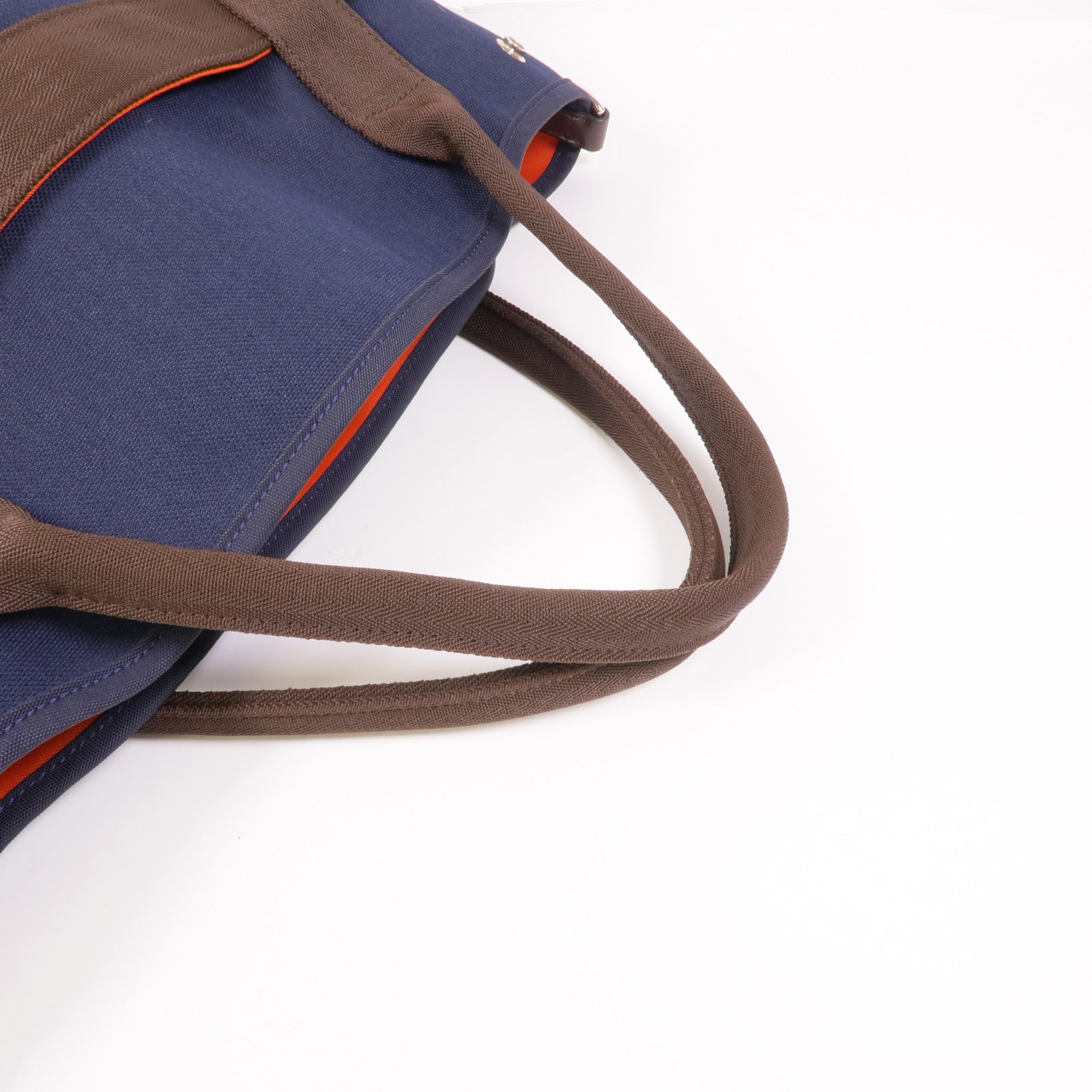 HERMES 帆布Sac De Pansage Groom手挽肩背兩用袋Bleu Indigo/Feu