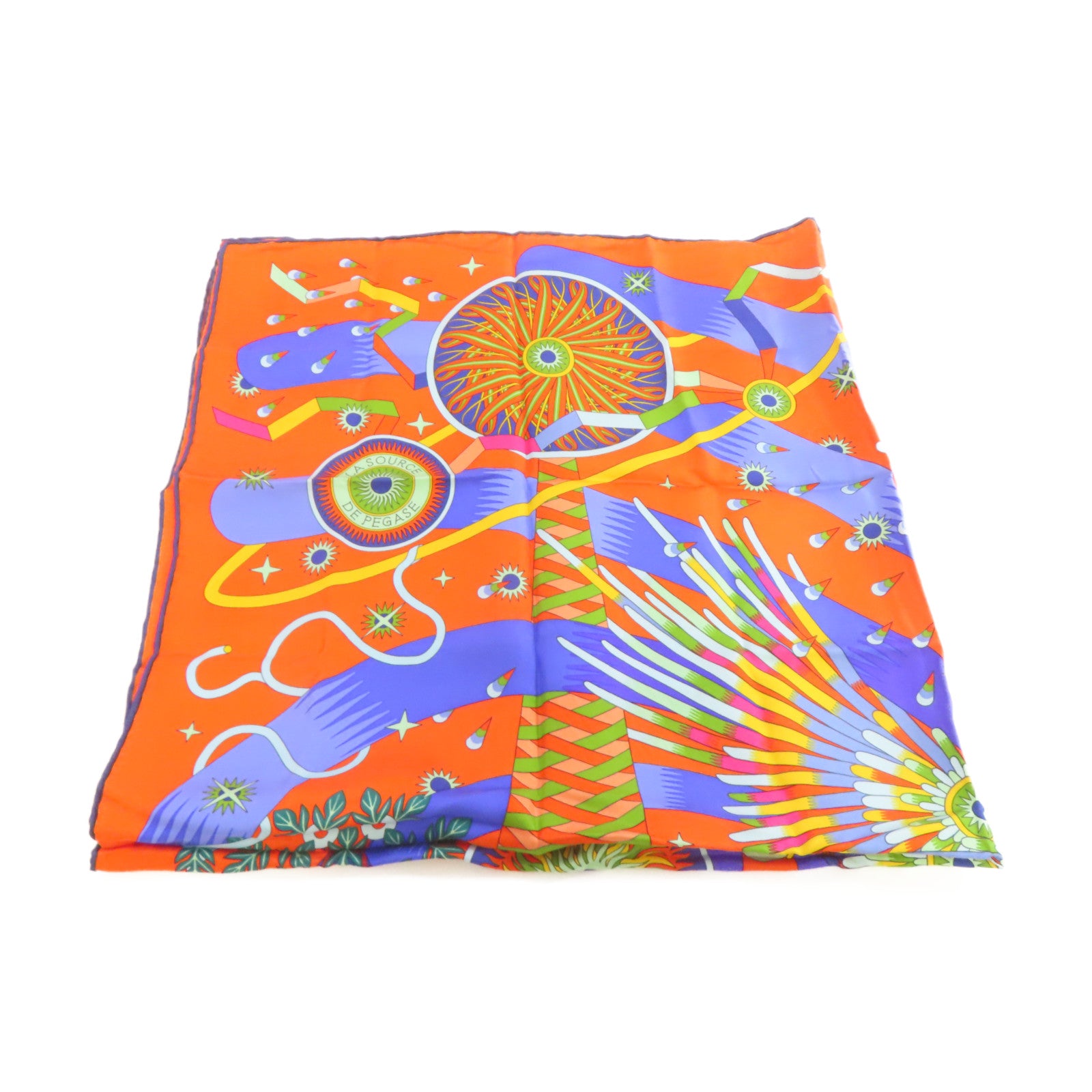 HERMES 【激減優惠】絲質Scarf 90x90絲巾橙色/藍色/彩色