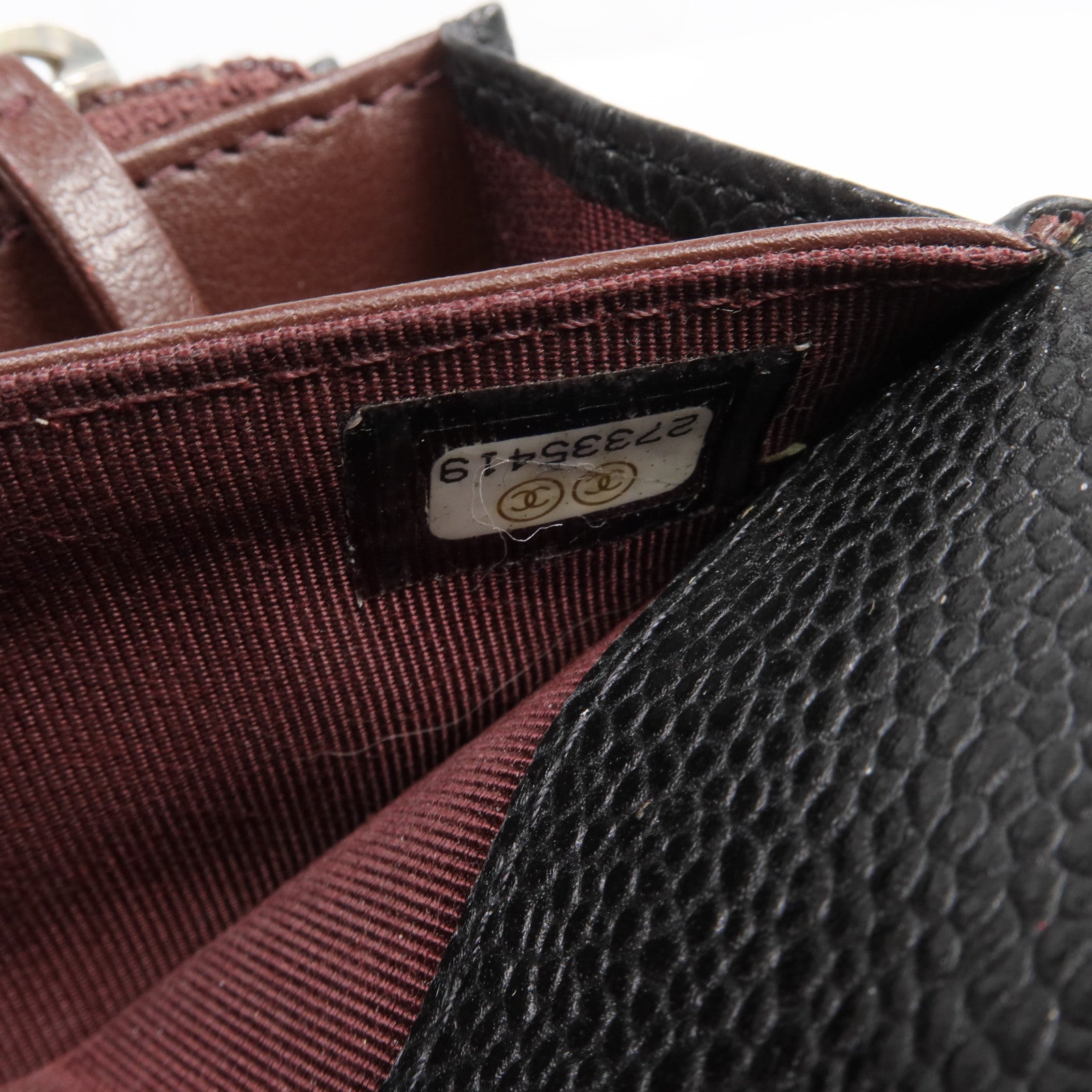 CHANEL 【激減優惠】牛皮皮革Fold Wallet銀扣長錢包