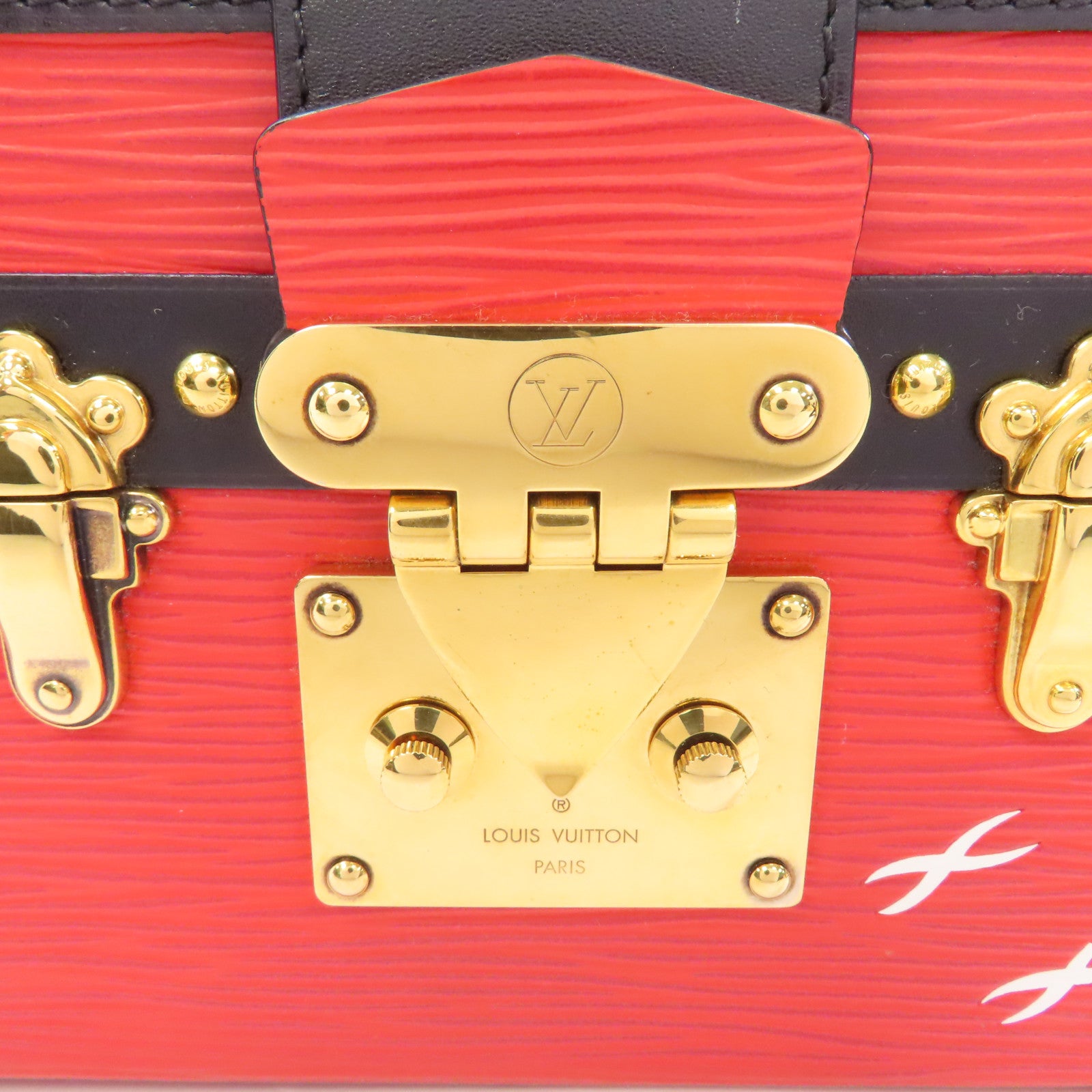 LOUIS VUITTON 【激減優惠】Epi Petite Malle金扣肩背袋紅色/黑色