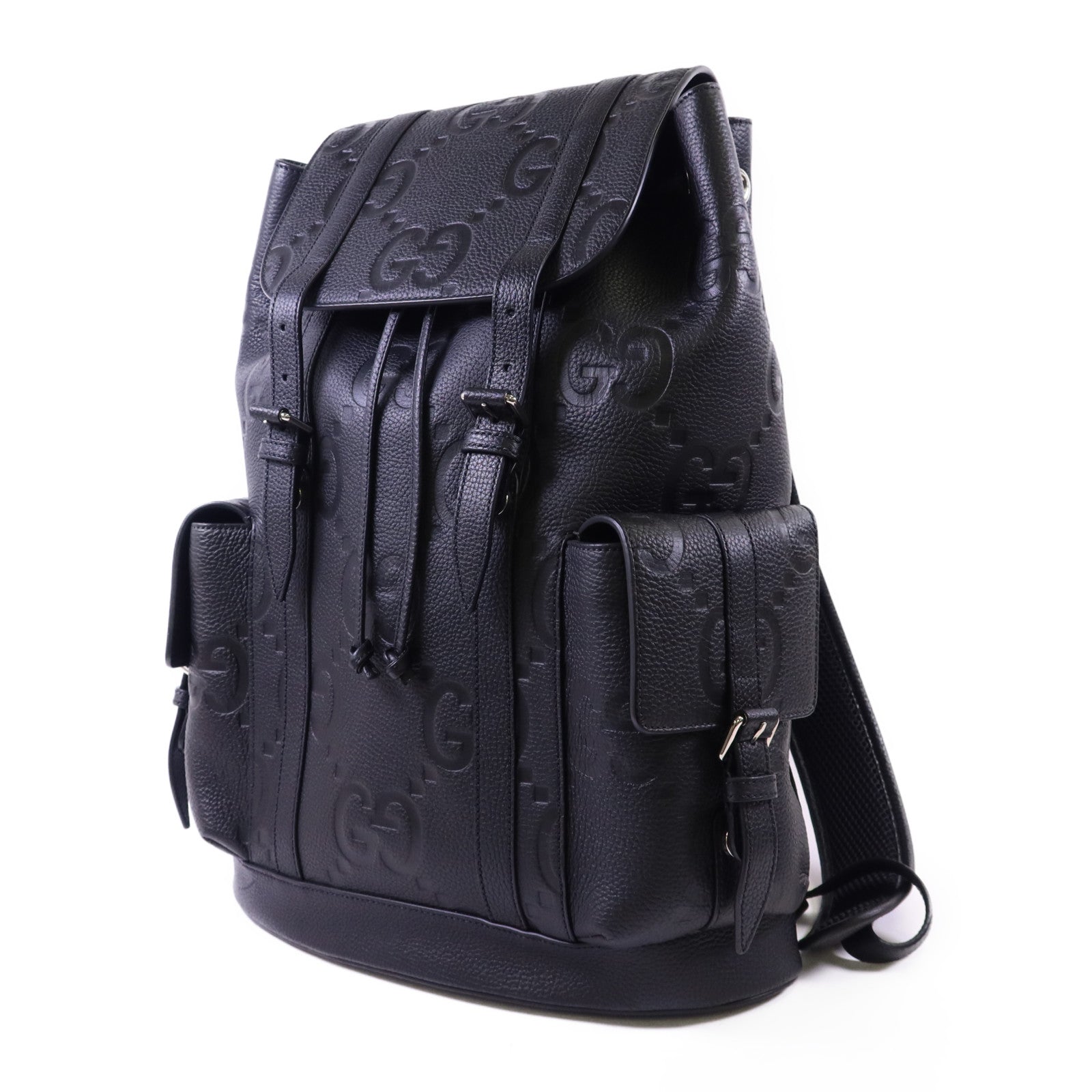 GUCCI 牛皮皮革Jumbo GG Backpack銀扣背包