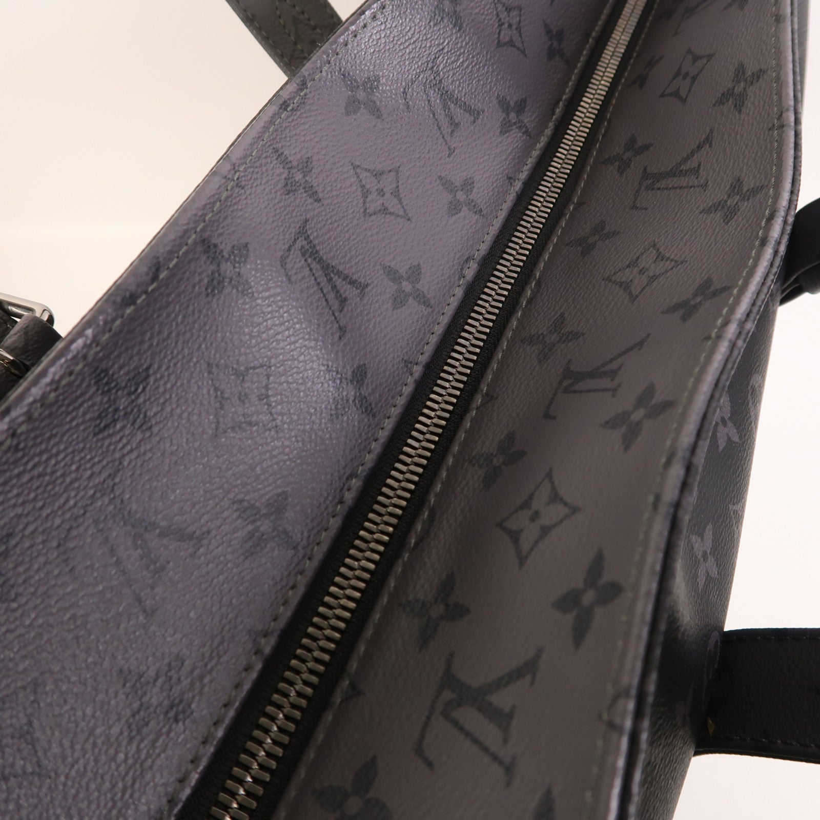 LOUIS VUITTON Monogram Eclipse New Cabas Zippe銀扣肩背袋