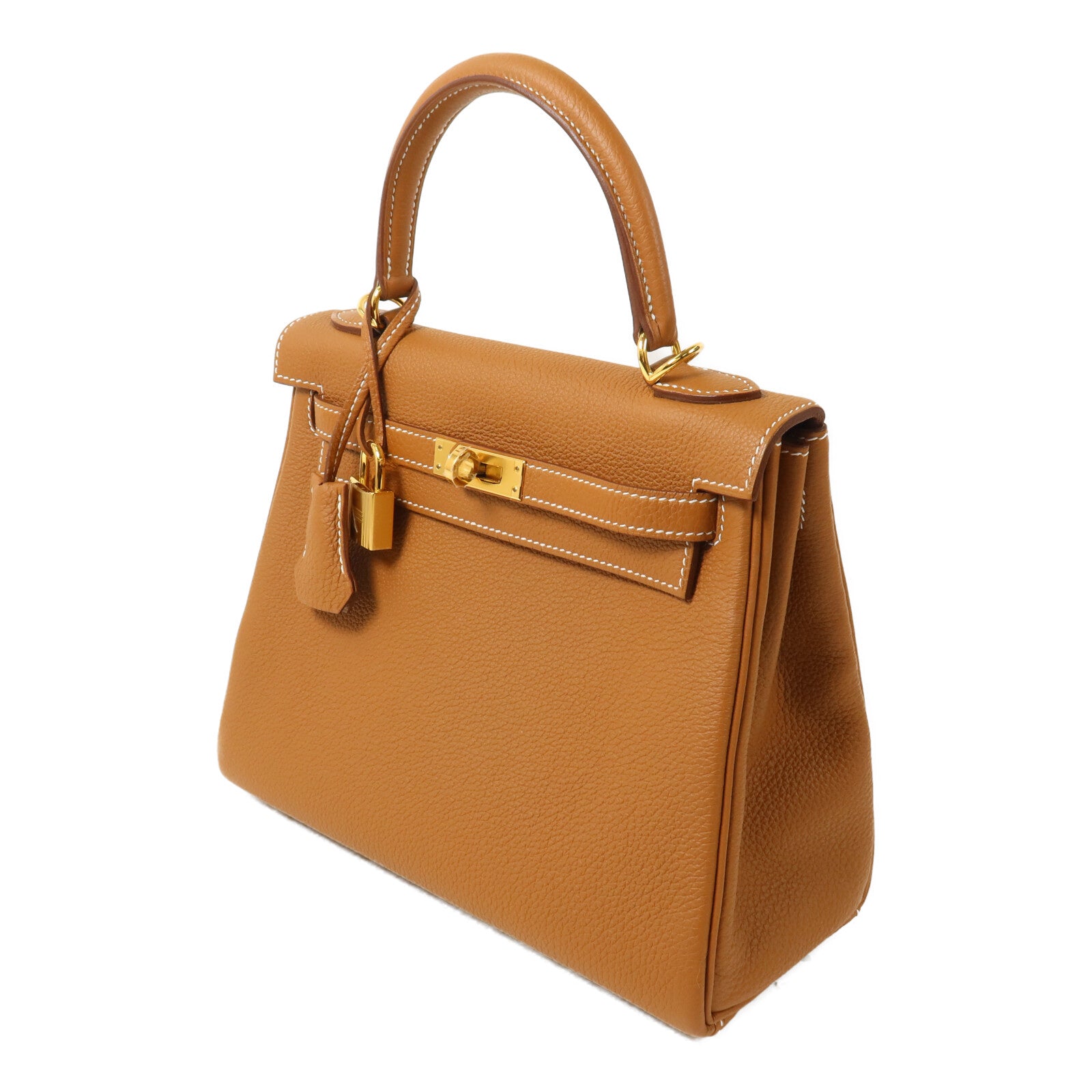 HERMES Togo皮革Kelly 25手挽肩背兩用袋Gold