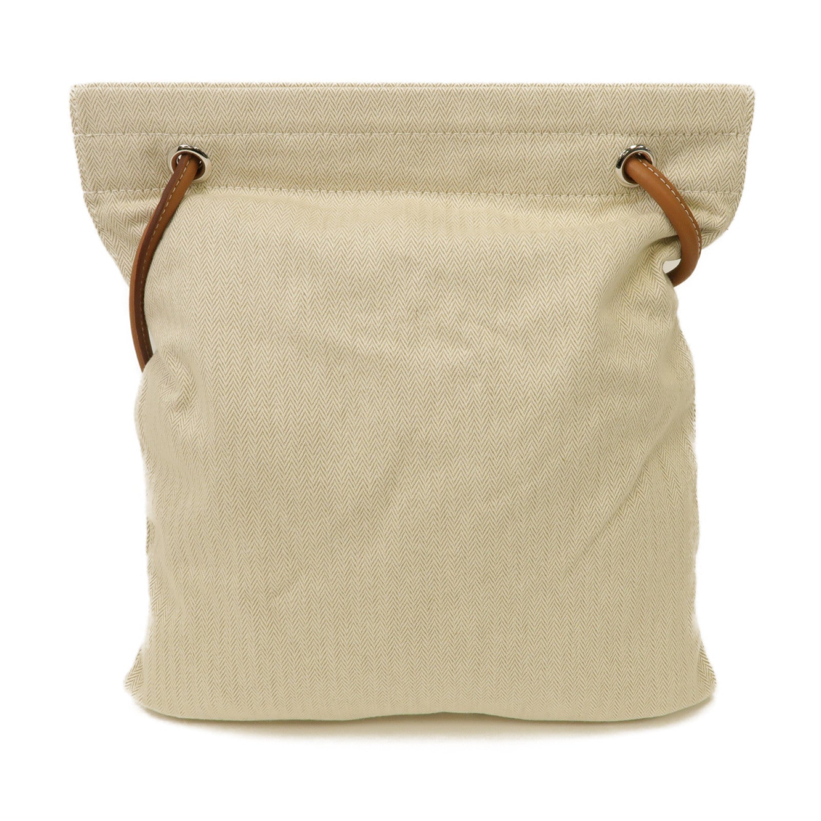 HERMES 【激減優惠】帆布AlineTote Bag銀扣手挽袋米色