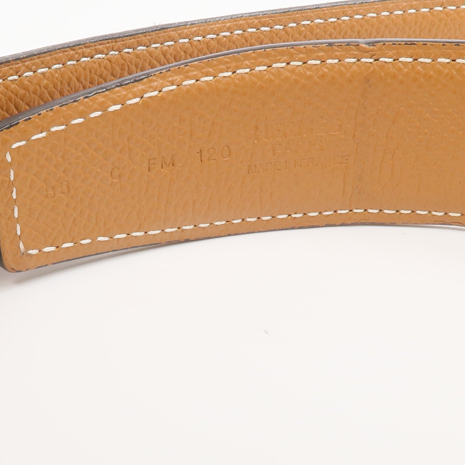 HERMES Epsom皮革Reversible H Belt 85cm皮帶Rouge H/Gold