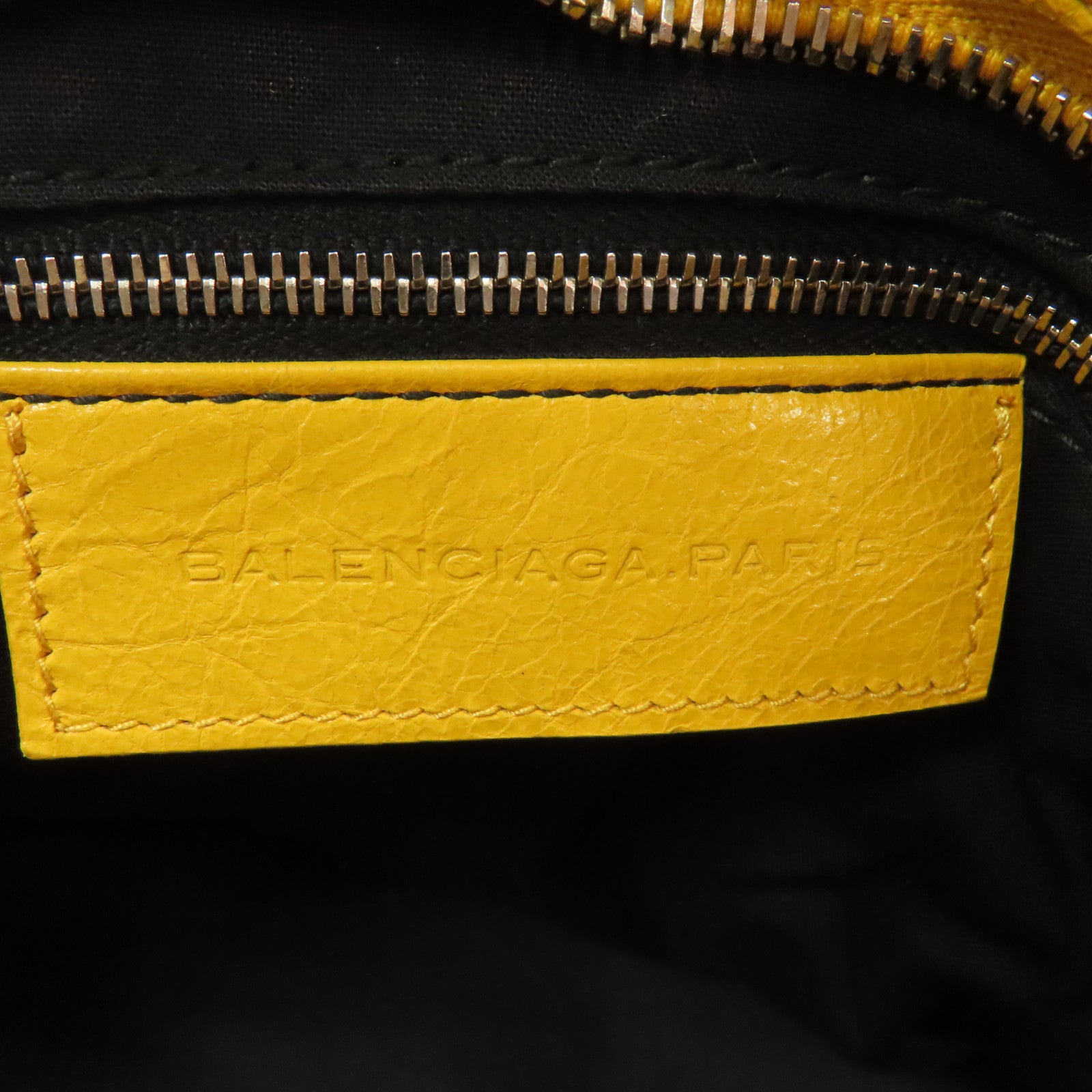 BALENCIAGA 牛皮皮革City Bag銀扣手挽肩背兩用袋黃色