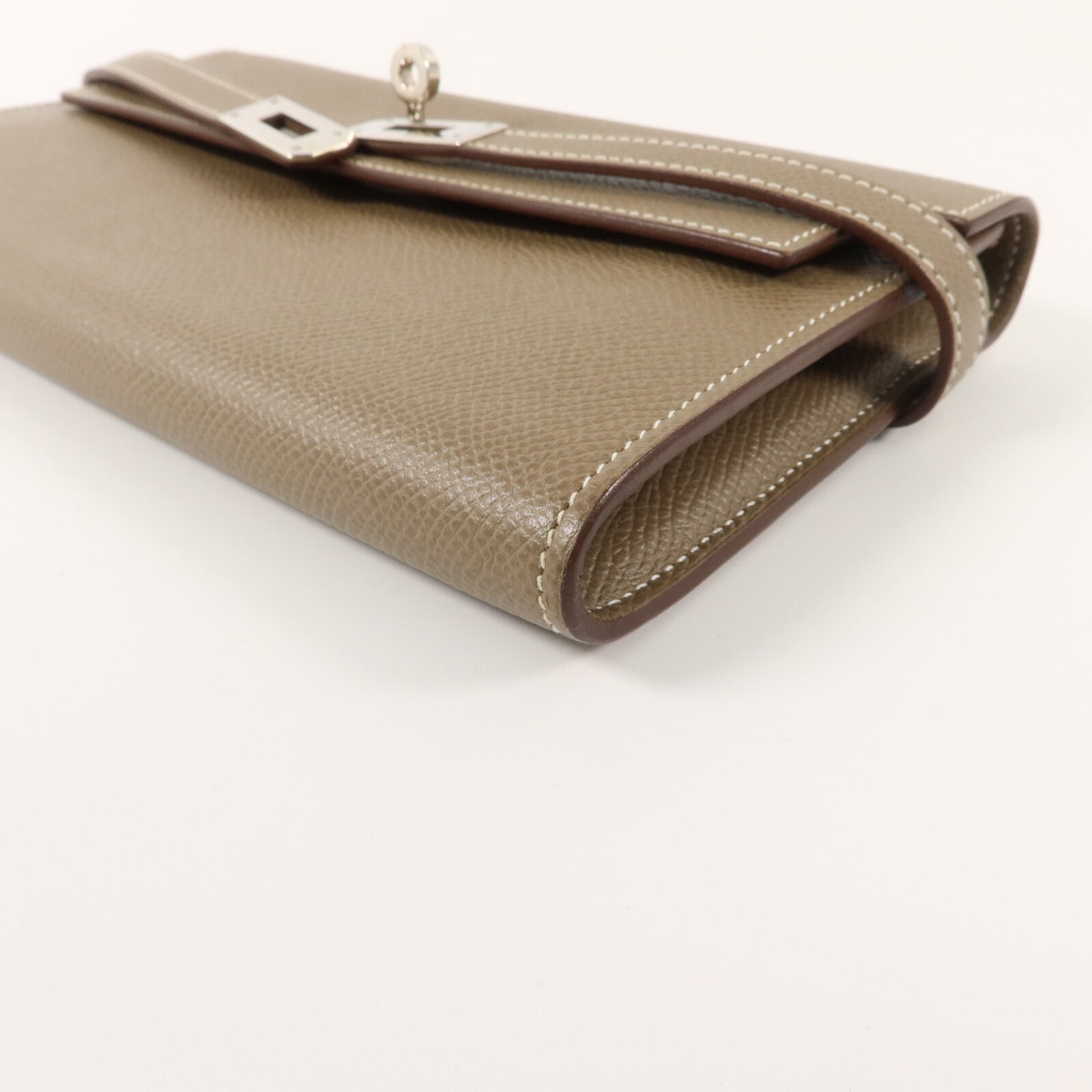 HERMES Epsom皮革Kelly Wallet長錢包Etoupe