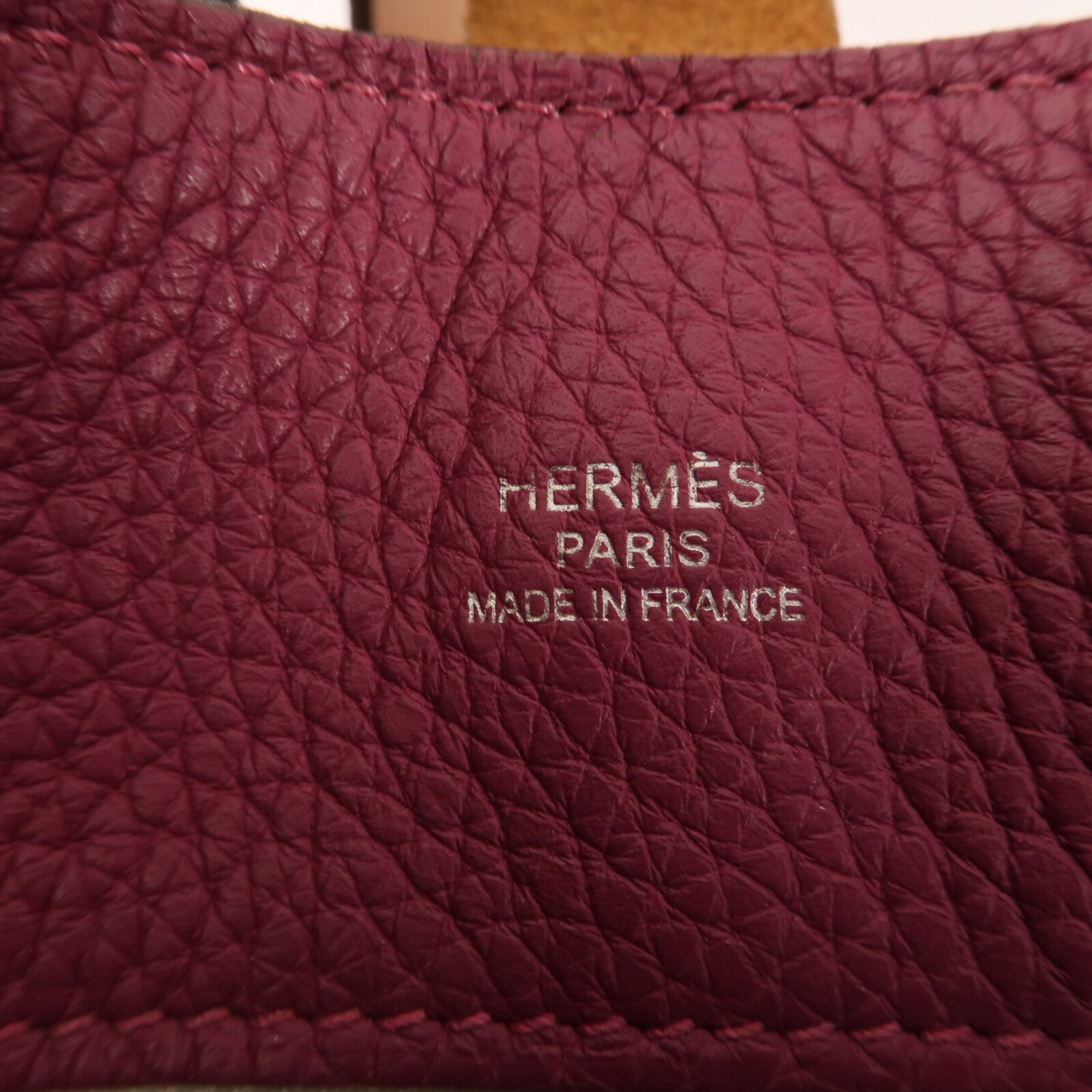 HERMES Clemence皮革Marwar GM銀扣肩背袋Tosca
