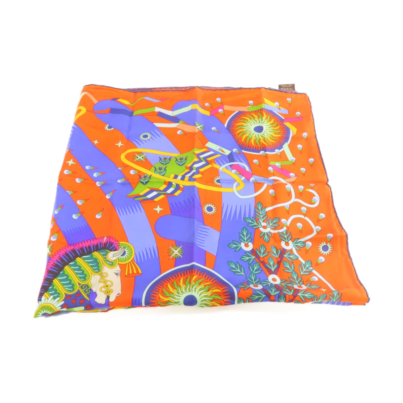 HERMES 【激減優惠】絲質Scarf 90x90絲巾橙色/藍色/彩色