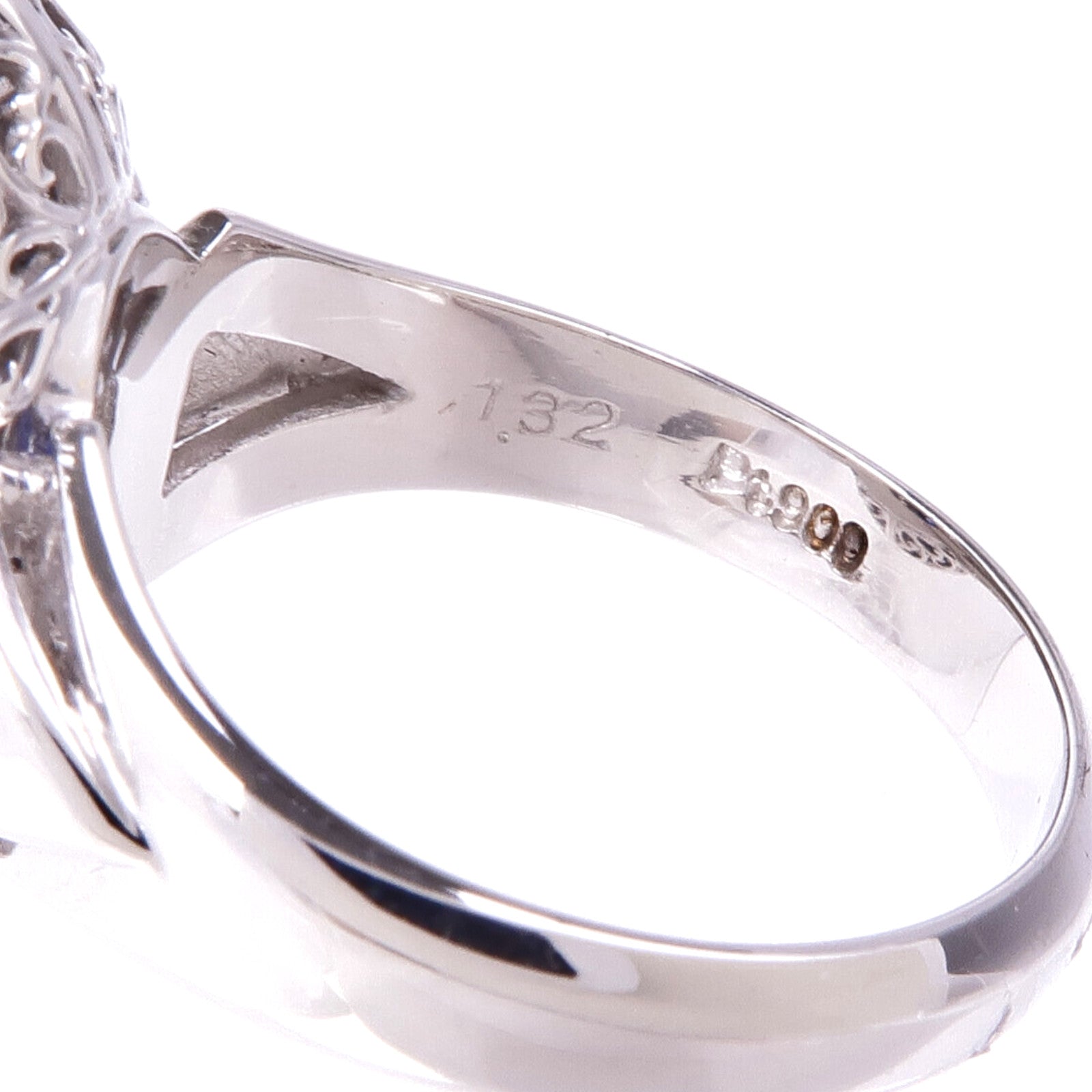 JEWELRY PT900鉑金Sapphire Diamond Ring藍寶石/鑽石戒指US#6.5