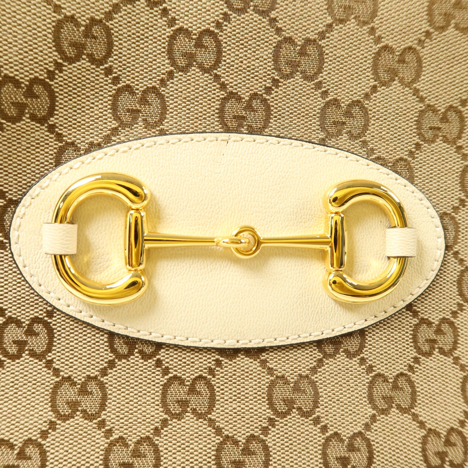 GUCCI 帆布/牛皮皮革Horsebit 1955 Tote Bag手挽袋