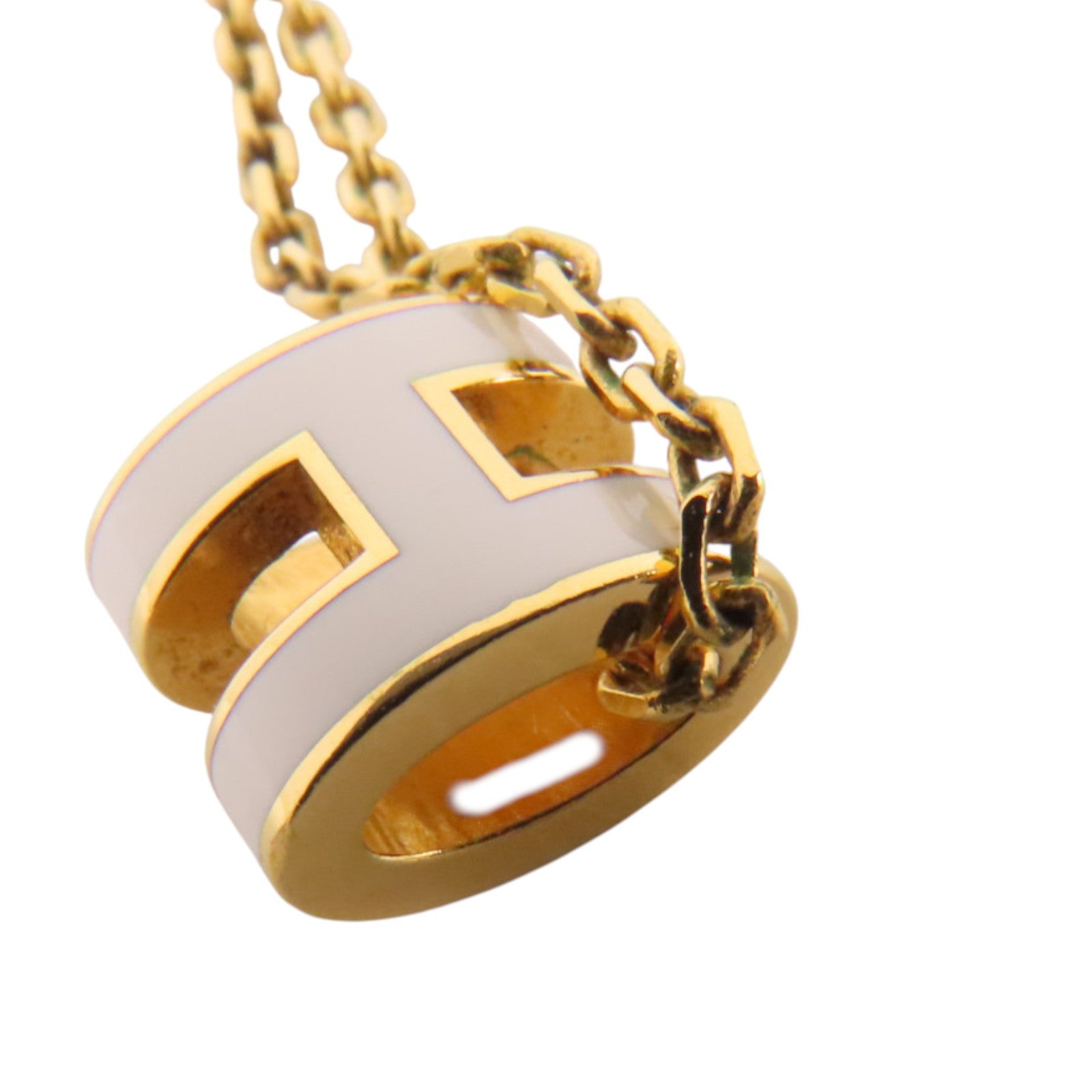 HERMES 金屬/琺瑯Pop H Necklace金扣項鏈